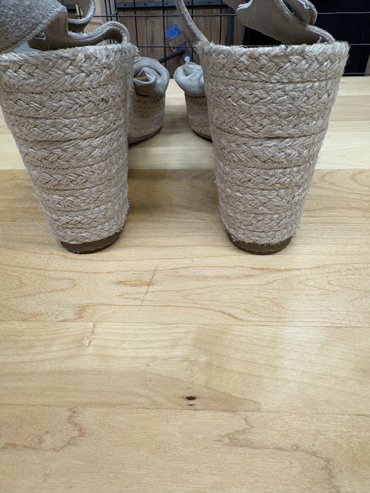 Paul Green Platform 9.5 Rope Sole Soft Suede Sandals Taupe Beige