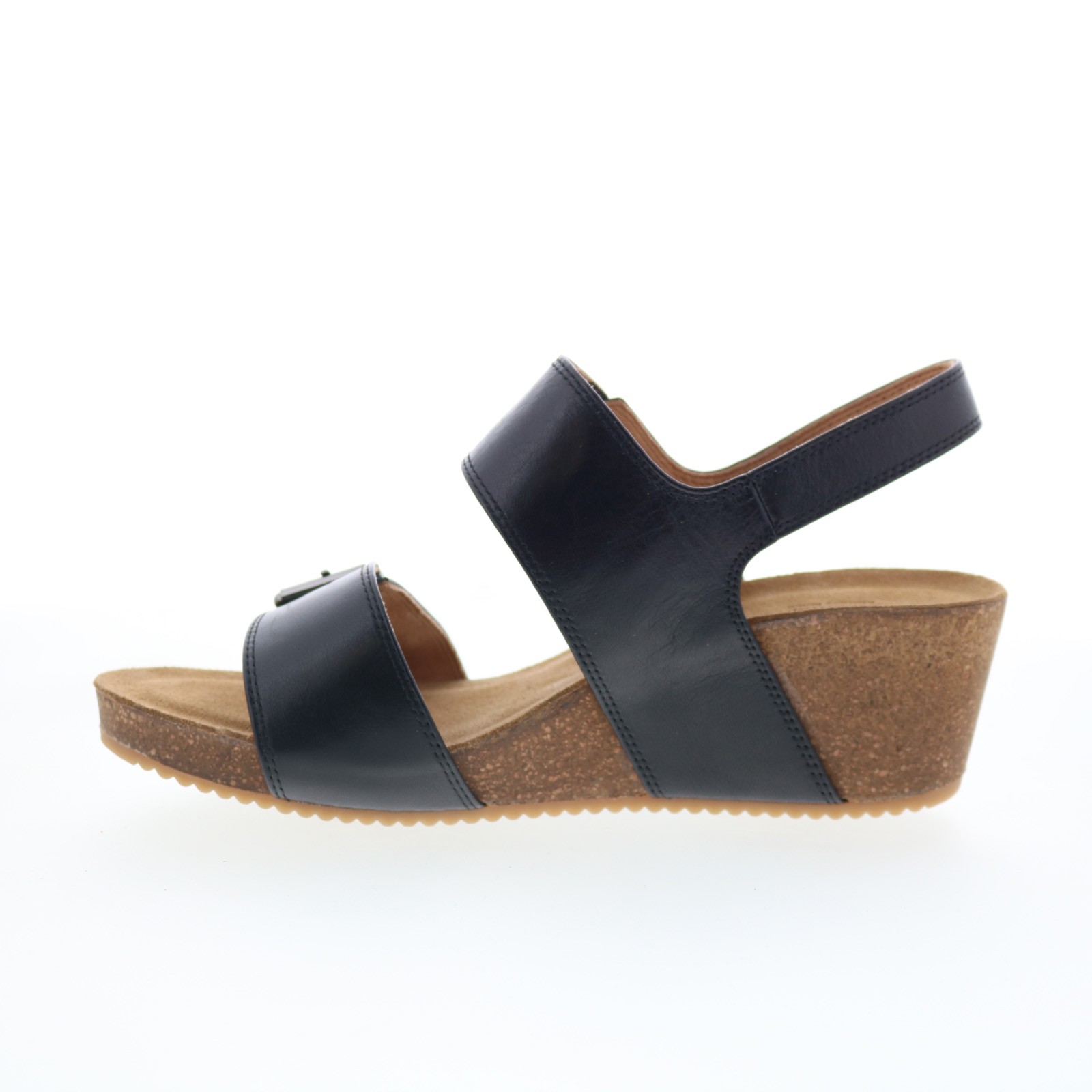 Comfortiva Erlina CT00495 Womens Black Leather Wedges Sandals Shoes
