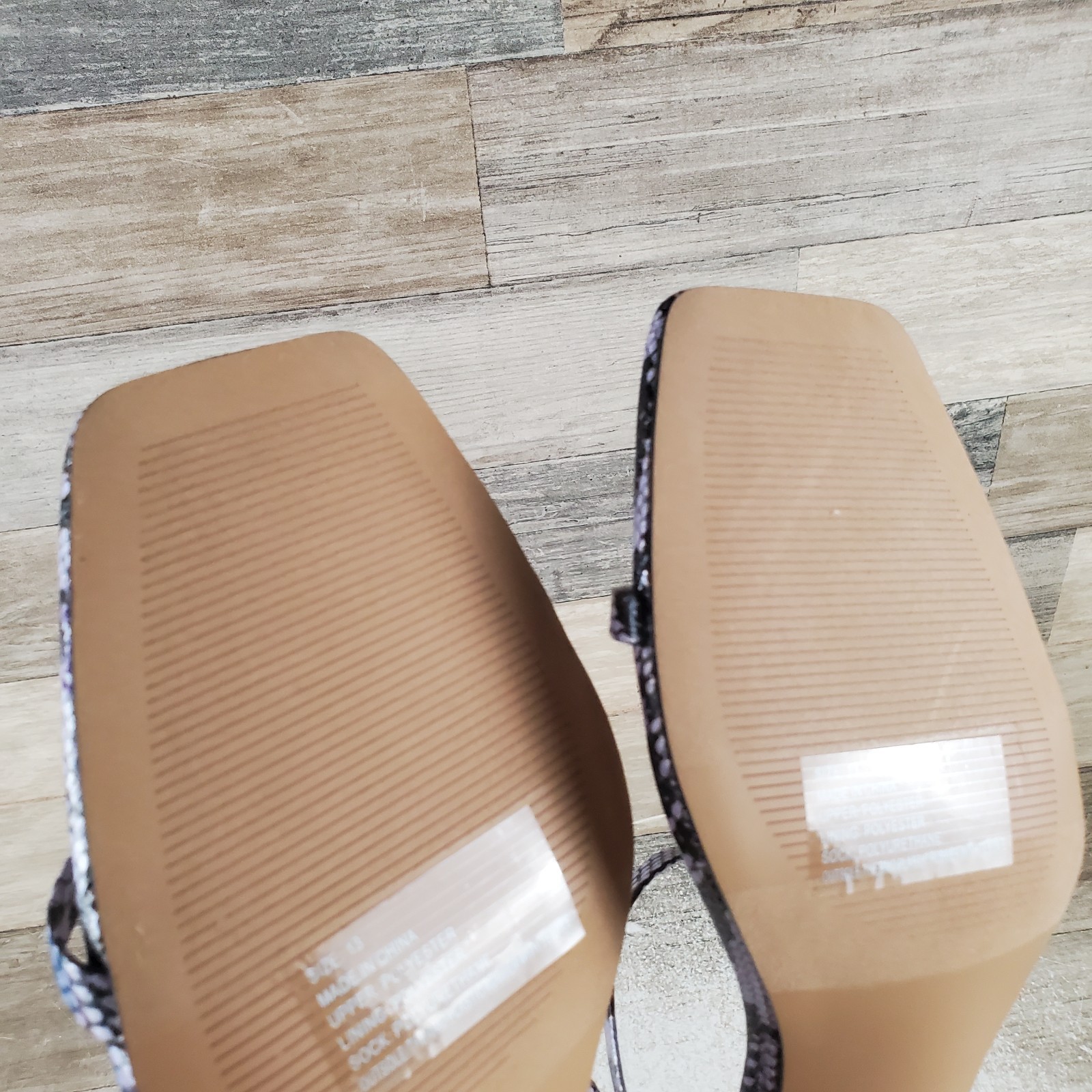 Faryl by Farylrobin Analisa Women Sandal Sz 13 Lavender Snake Slip On Block Heel