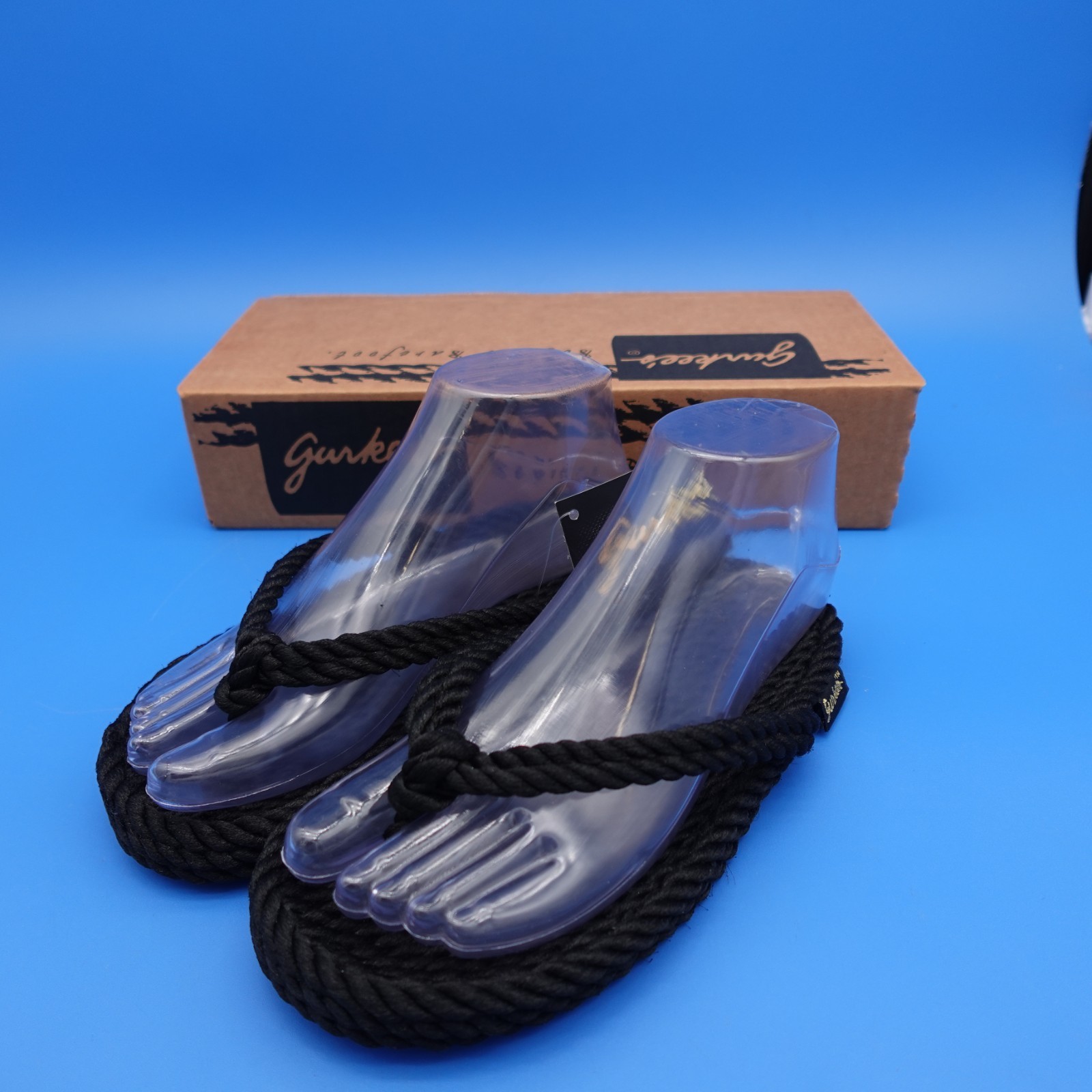 Gurkee’s Tobago Thong Rope Sandals Women’s Size 6 Black New With Box
