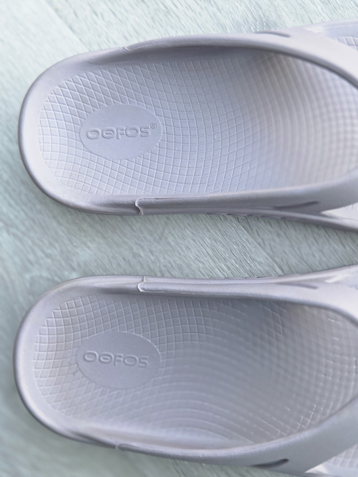 Oofos Original Recovery Sandals Slate/Purple Thong Flip Flops W 12/M 10 Comfort