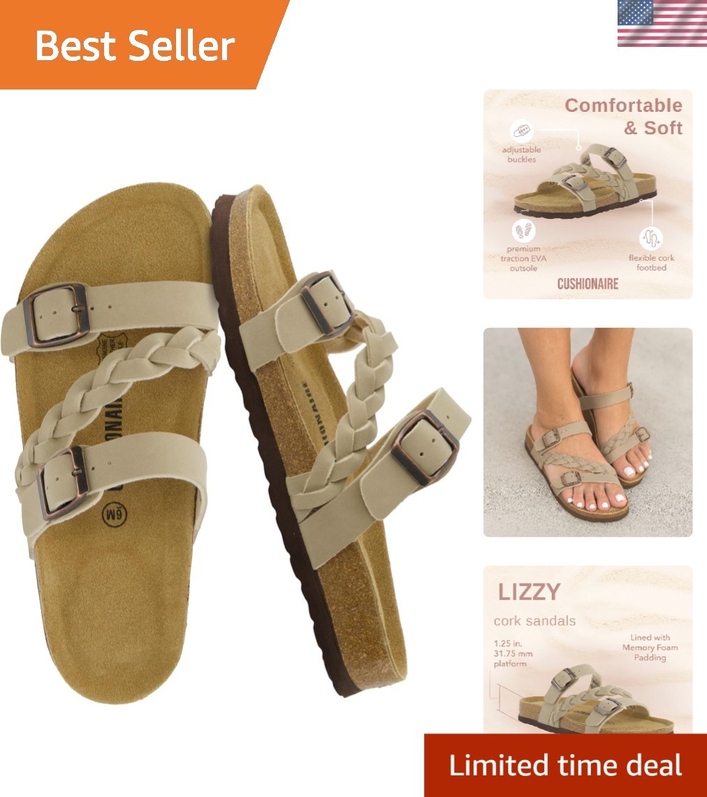 Chic Bohemian Women’s Lizzy Cork Footbed Sandals with 1.25-Inch Platform, Size 9