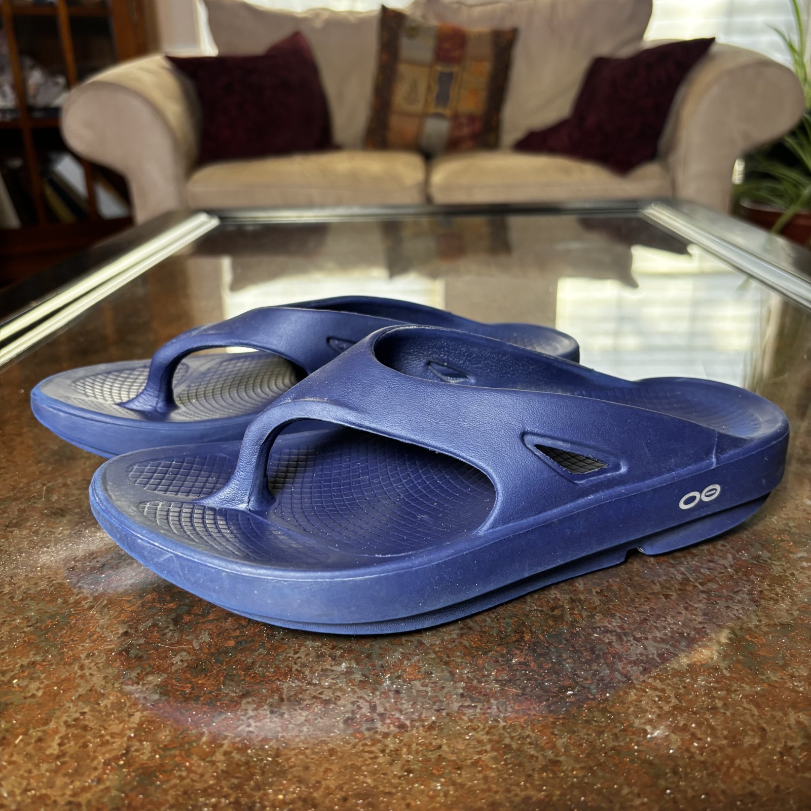 OOFOS Original Recovery Sandals Womens Size 9 Navy Blue Athletic Flip Flop Slide