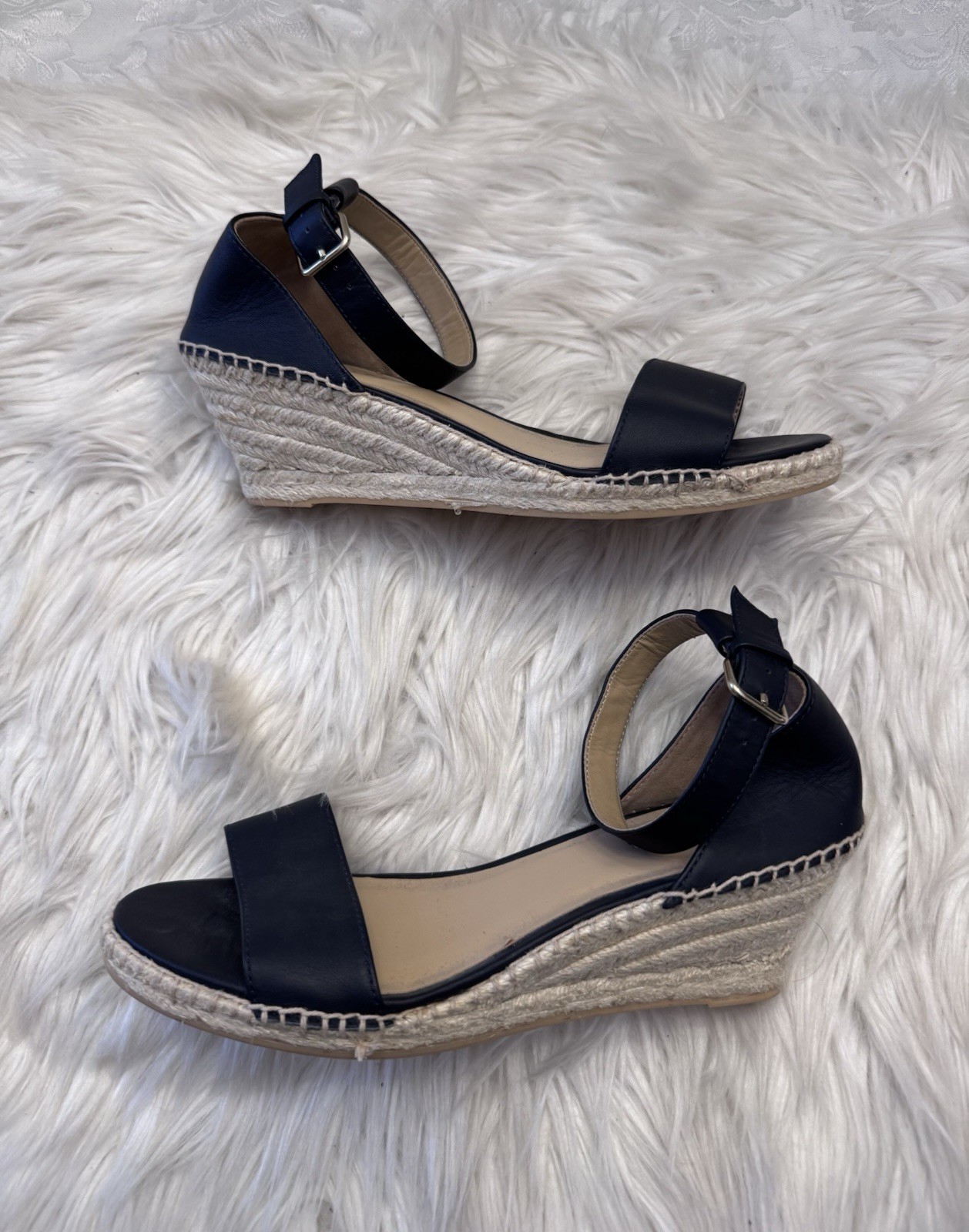 Talbots Size 9 Espadrille Wedge Sandal Open Toe Ankle Strap Comfort Preppy