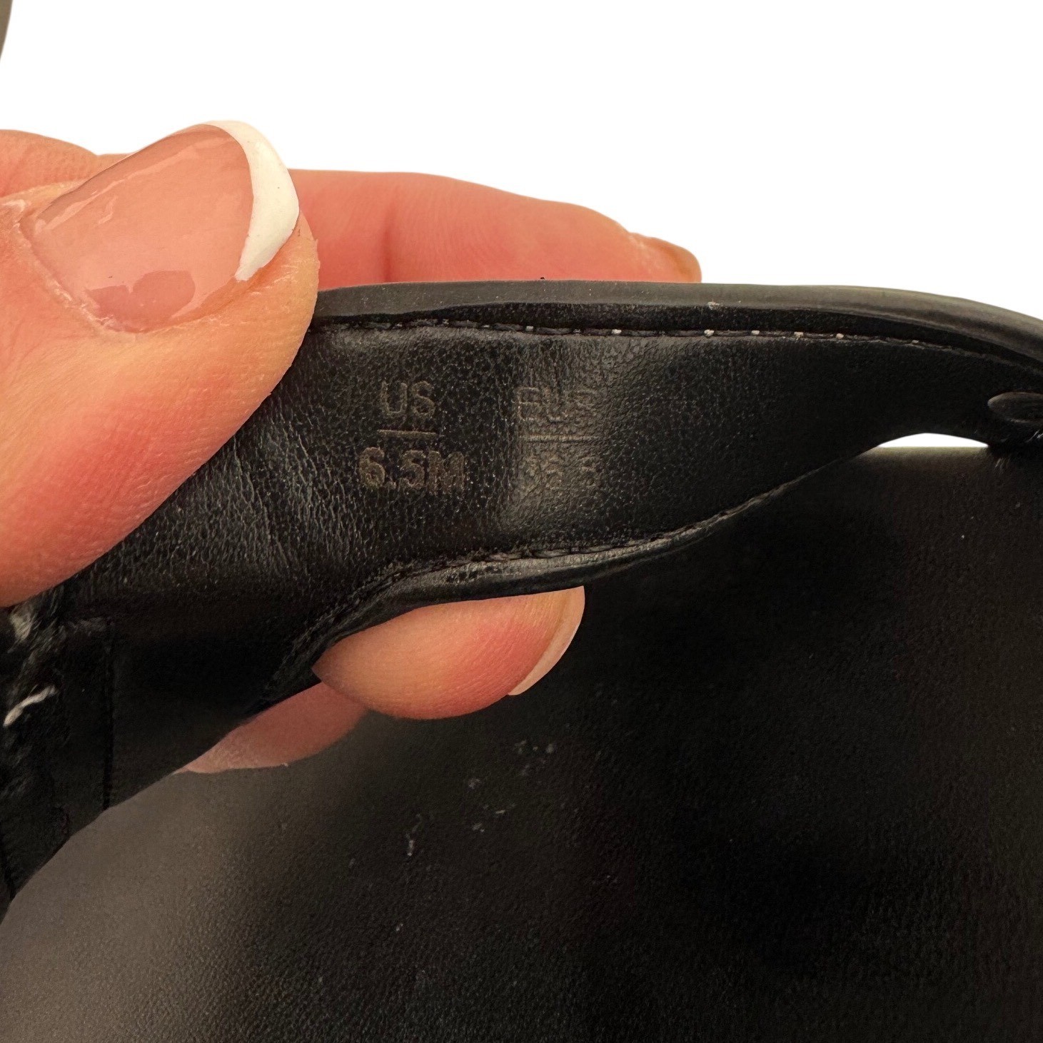 Sam Edelman Bay Slide Sandals Women 6.5 Black Leather Cutout Logo Comfort