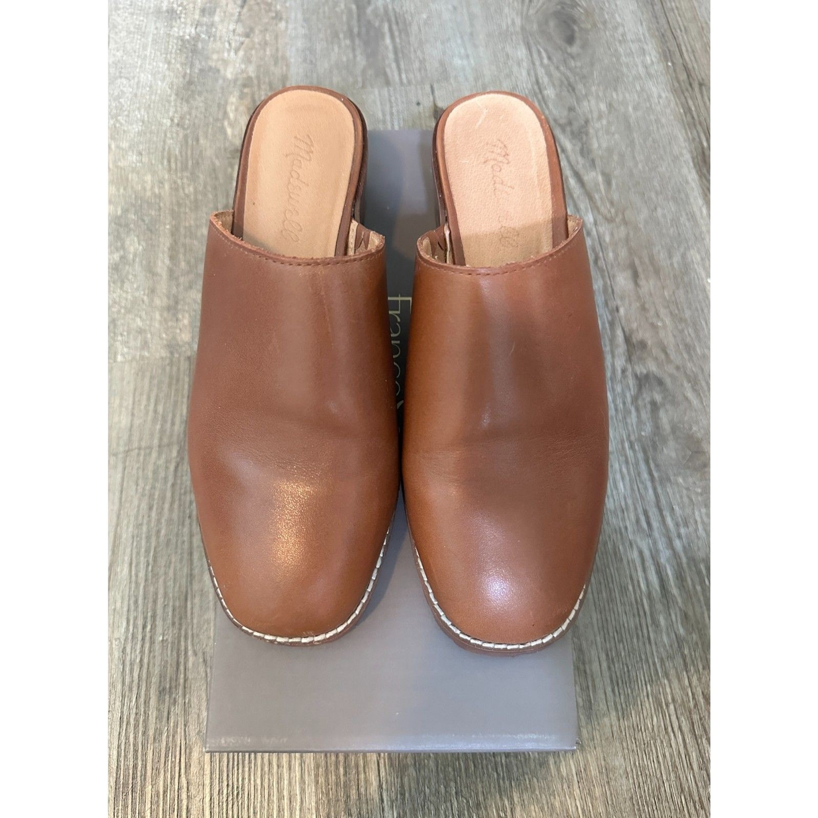 Madewell Women’s Mindy Lugsole Mules in Brown Leather US Size 5.5