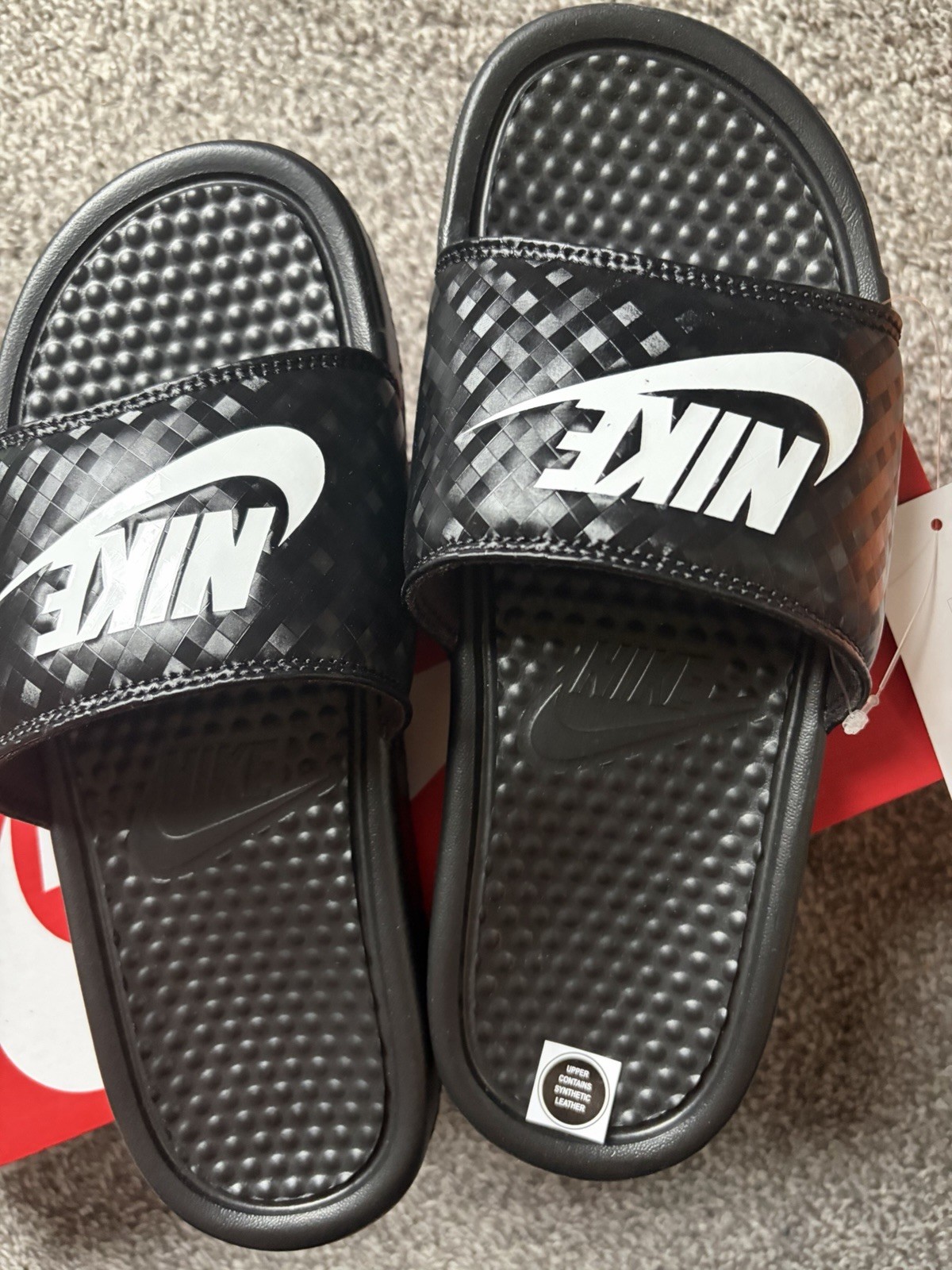 Nike Women’s Slide Sandals Black/White Logo Slip-On US 7 EU 38 UK 4.5