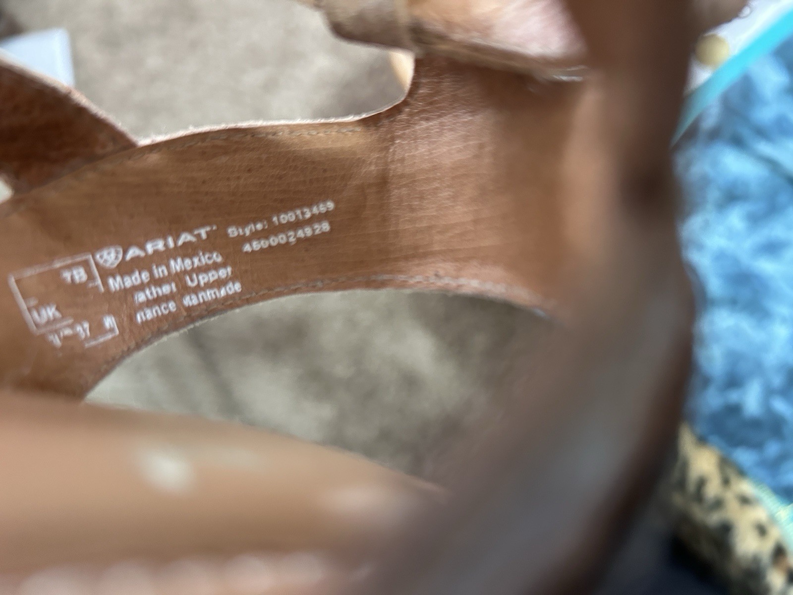 ARIAT size 7 TERRENE Brown Metallic leather ankle strap buckle sandals shoes