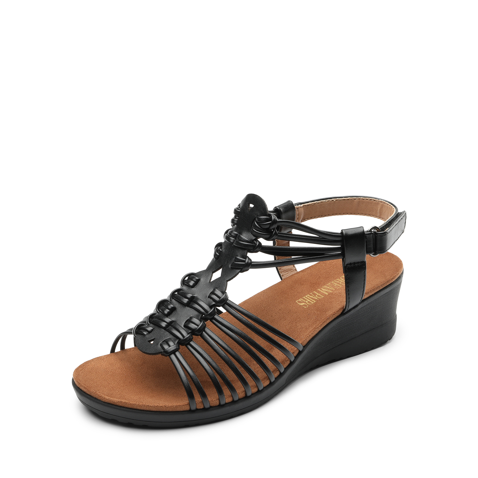 Women Open Toe Ankle Strap Casual Shoes Low Wedge Casual Dress Wedge Sandals