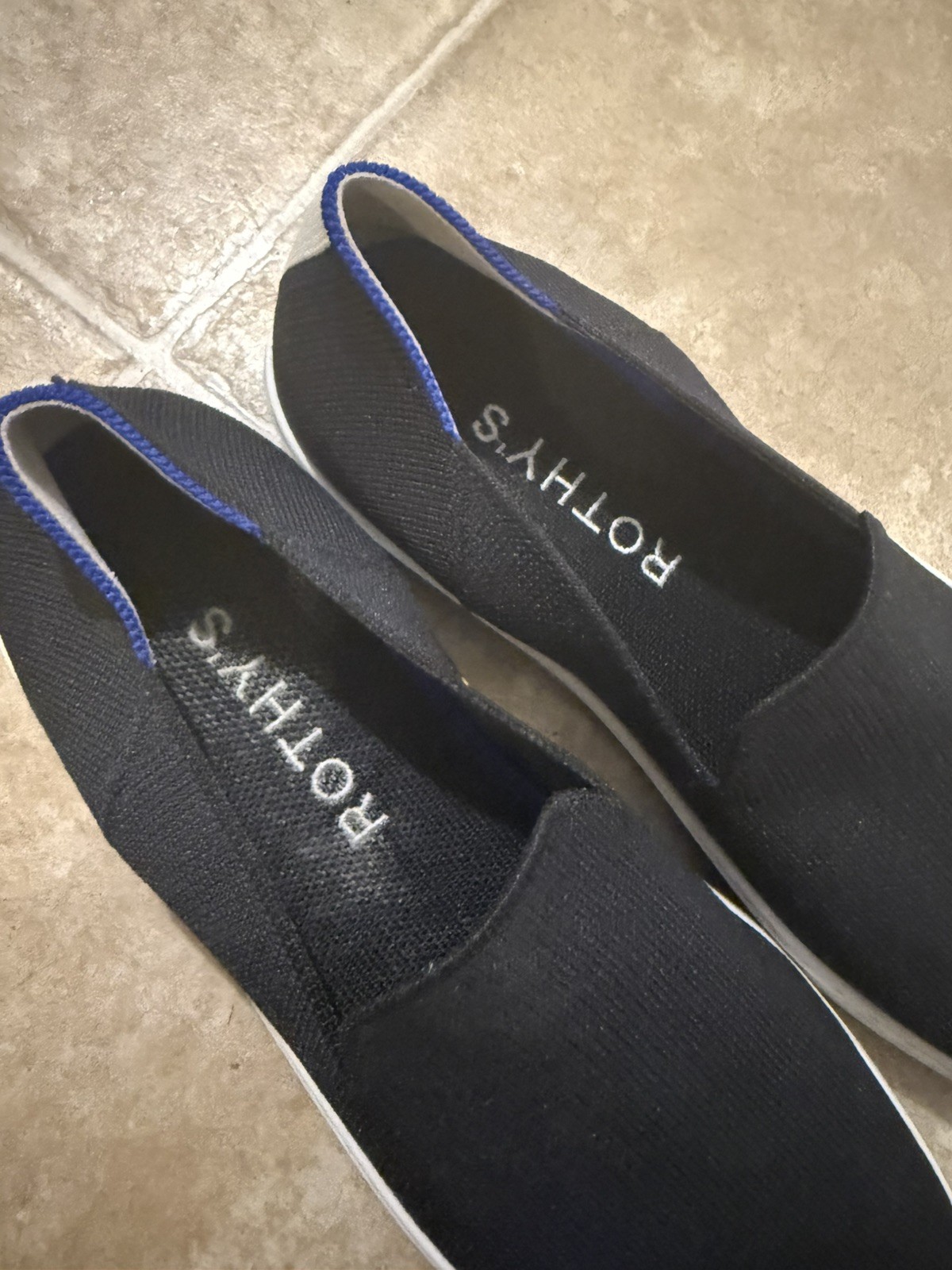 ROTHY’S Women’s Black /Blue Original Slip On Sneaker Recycled Size 10