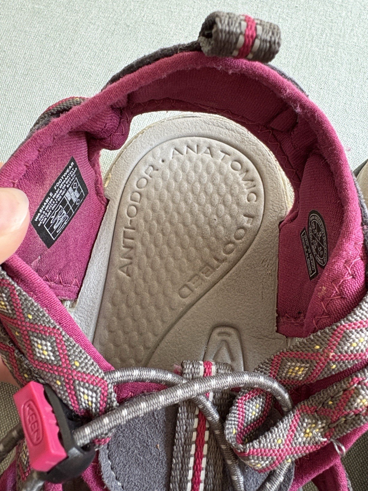 KEEN Whisper Sandals Waterproof Lace-Up Slingback Sport Gray/Pink Women’s US 9