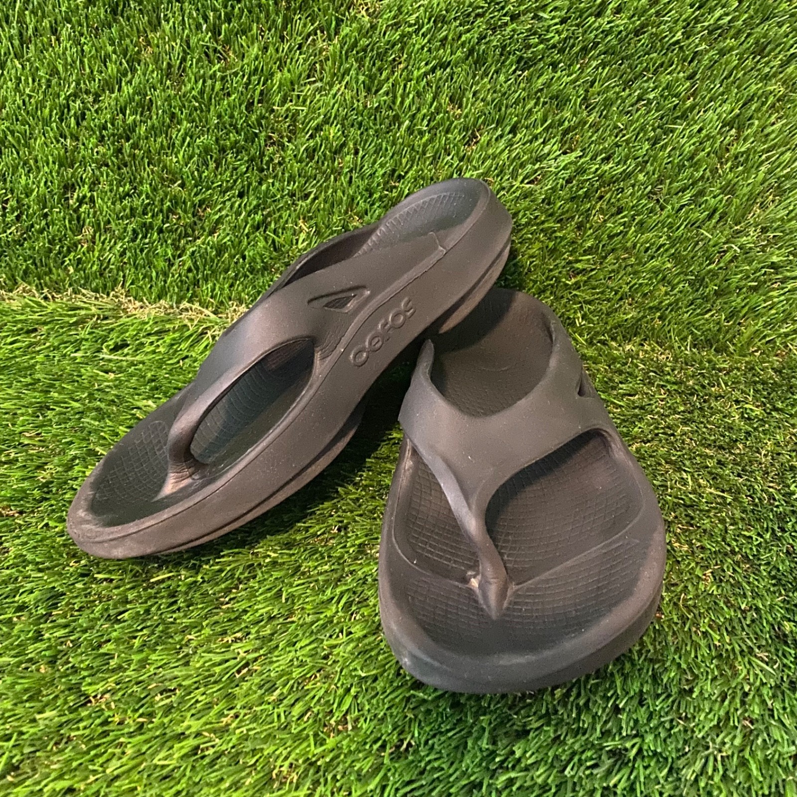 Oofos Original Unisex Recovery Thong Flip Flop Black Womens Size 8 EU 38 Mens 6