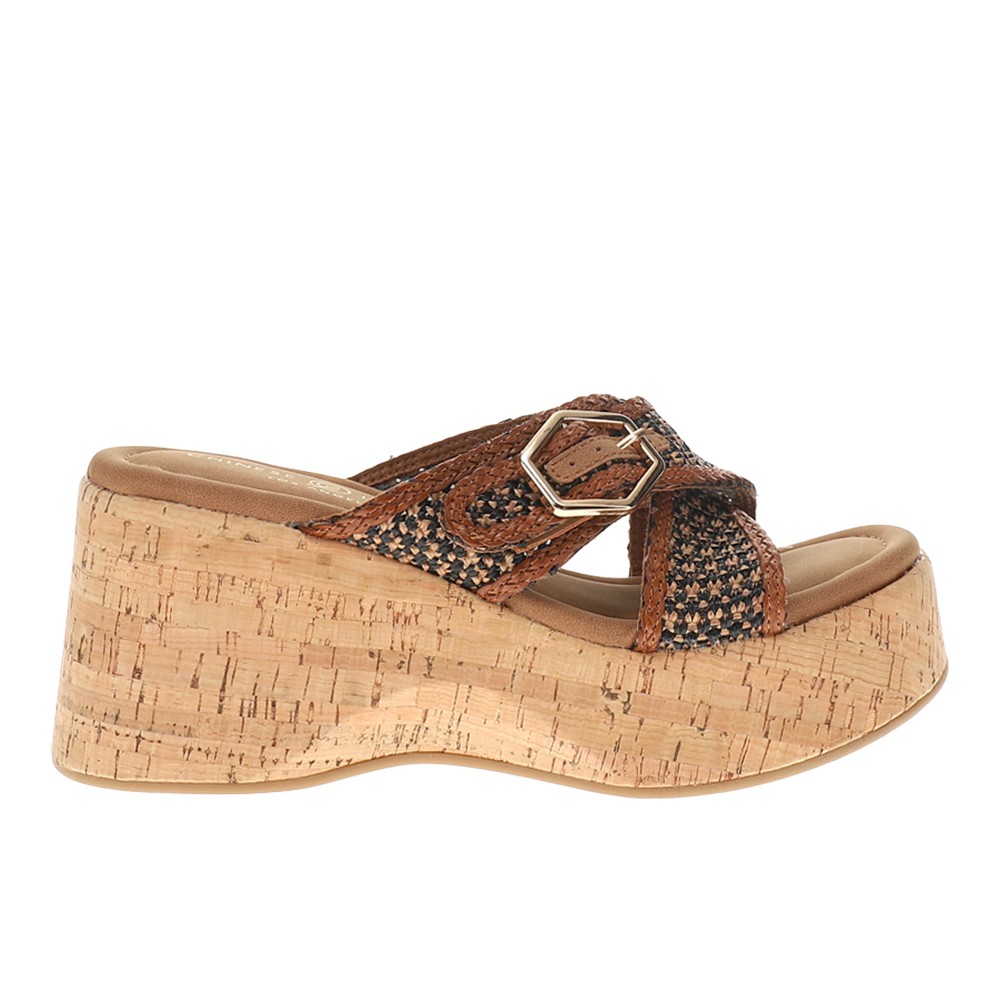Chinese Laundry Loulou Platform Wedge Womens Brown Casual Sandals BLFS04F1S-213