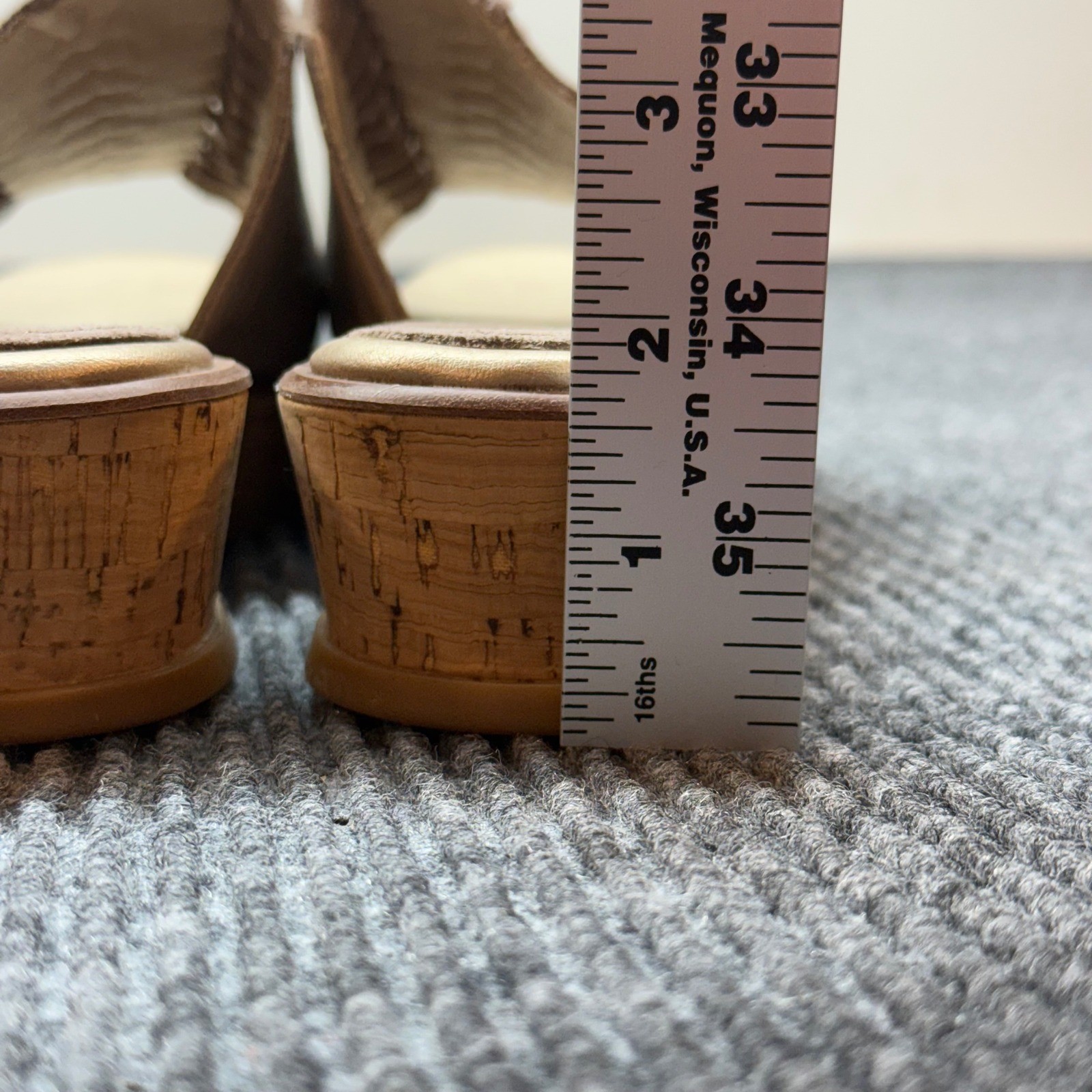 Lucca Lane Kalista Wedge Slide Sandals Womens 9M Tan Suede Cork Comfort Shoes