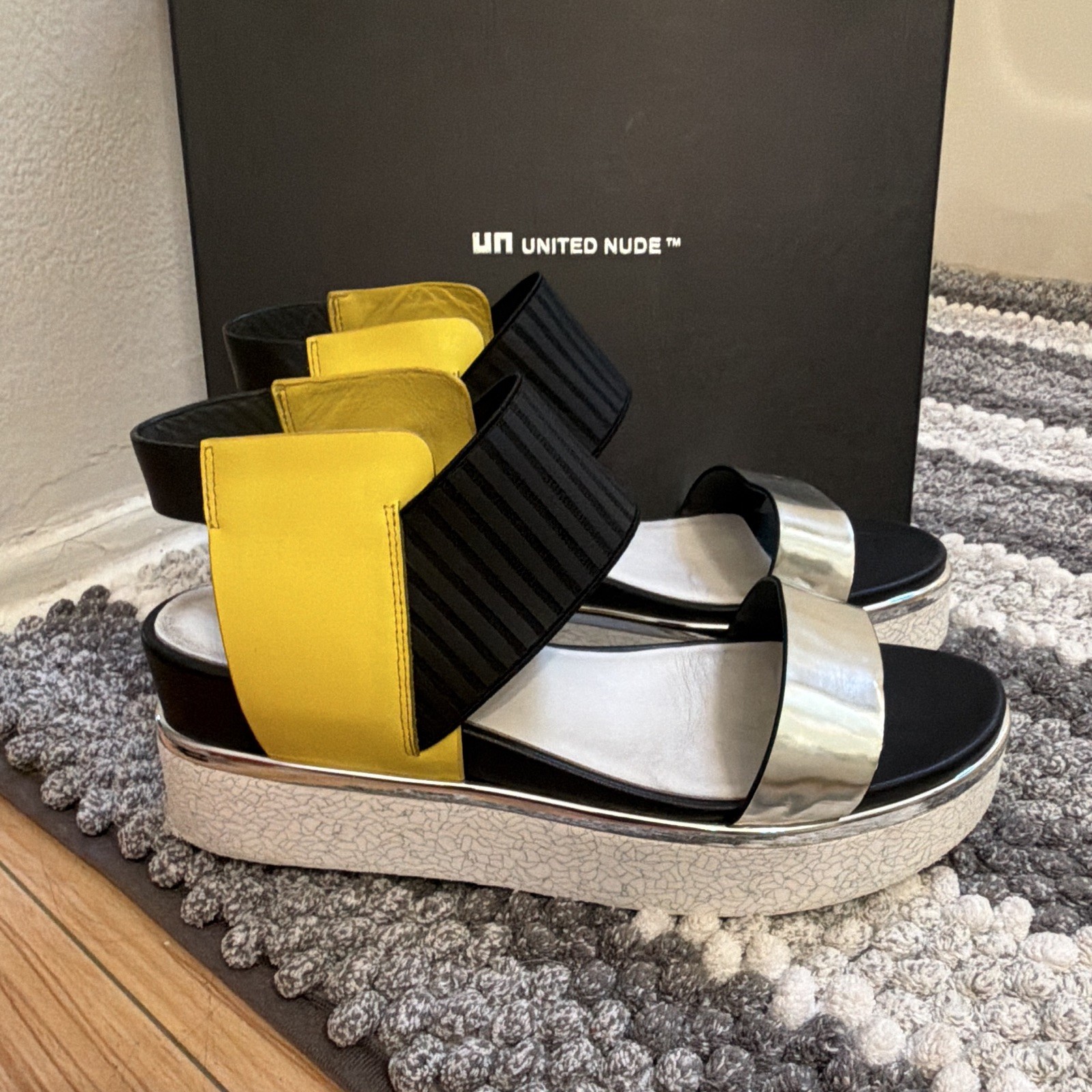 United Nude Women’s Leather Platform Strappy Sandals Colorblock EU 41 US 10