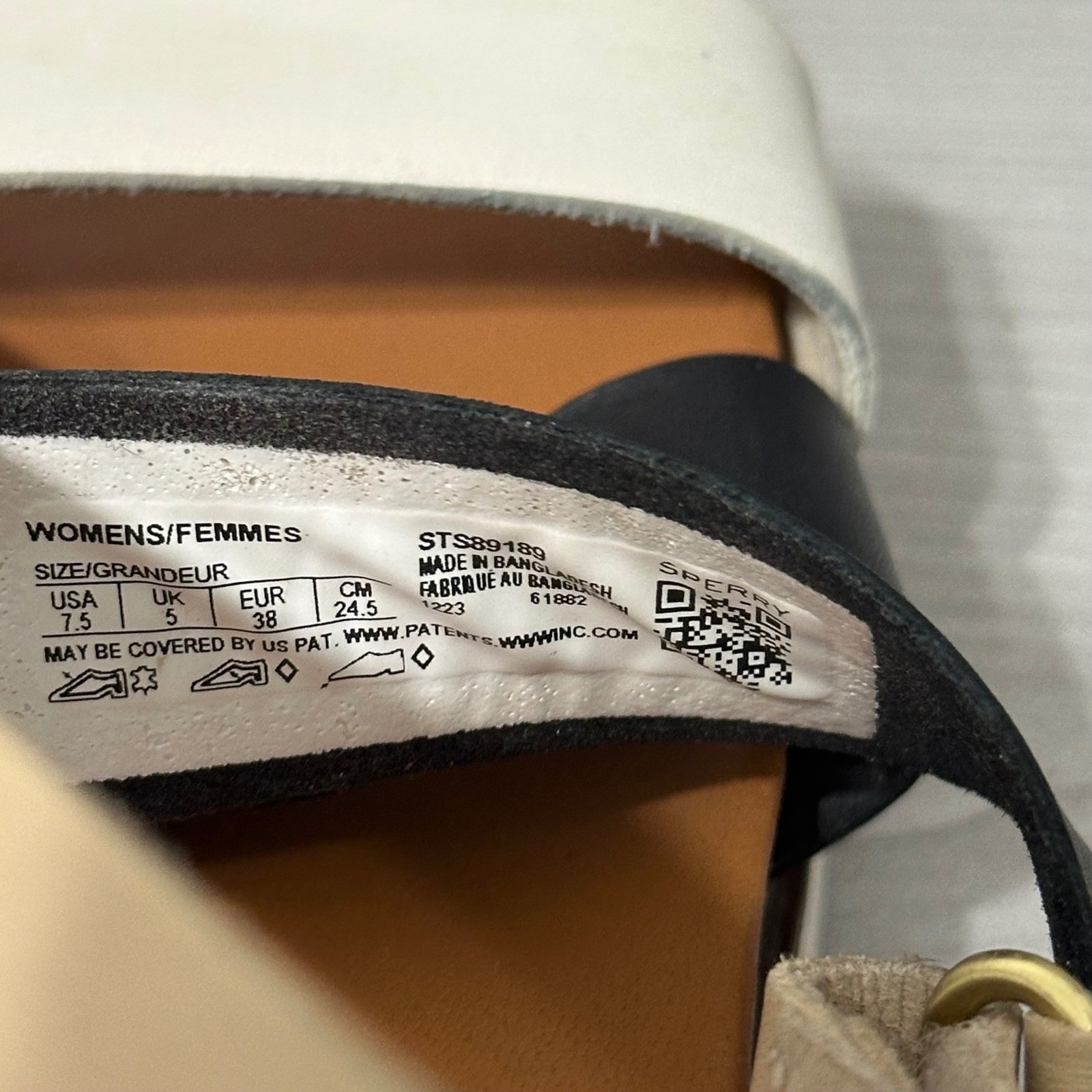 Sperry Cami Flatform Sandals Womens 7.5 Black White Tan Leather Strappy Comfort