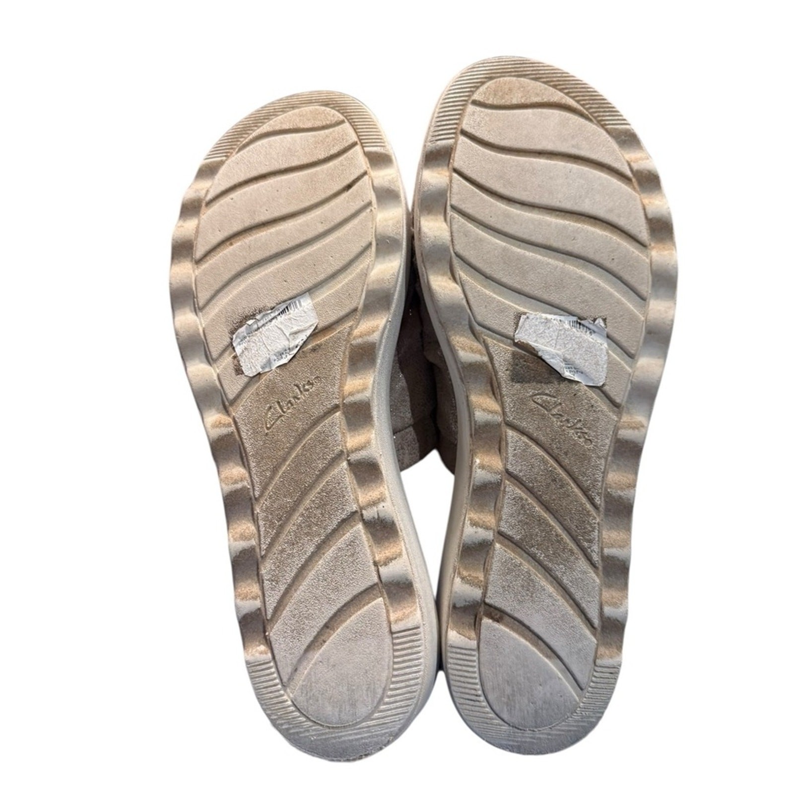 Clarks Collection Women’s Size 10 Light Bronze Metallic Slide Sandals
