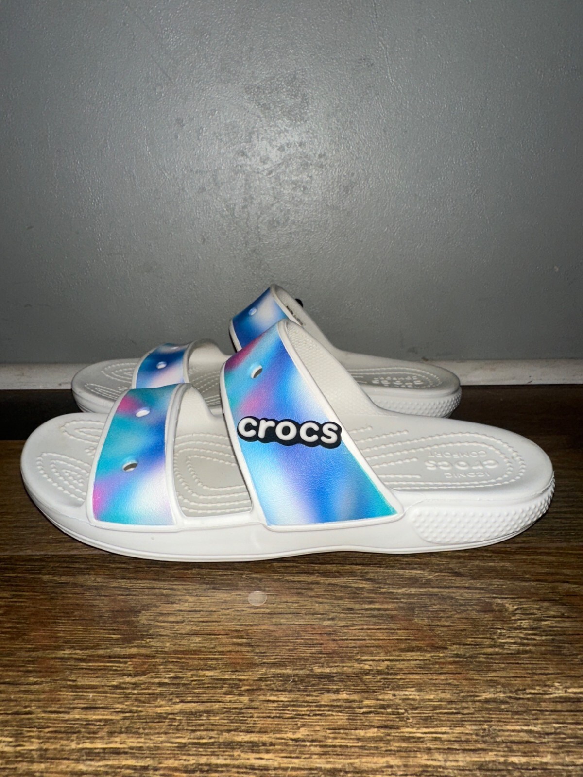 Crocs Classic Colorful Unisex Multi-Color White Sandals 207771-94SSize 7