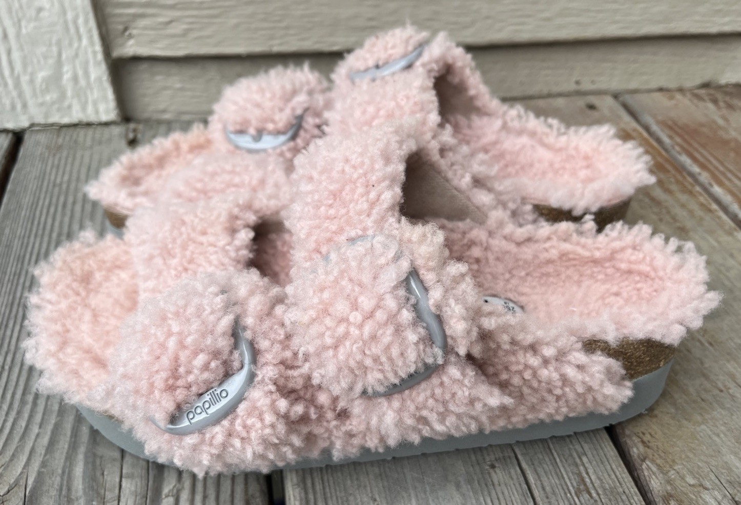 Papillio Birkenstock Arizona Big Buckle Women’s 39 US 8 Shearling Slide Sandals