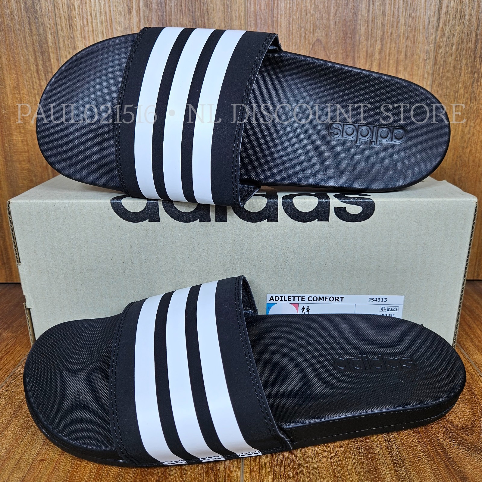 ADIDAS Unisex Men’s Women’s Slides Sandals Slide Slip-On ~ Black/White