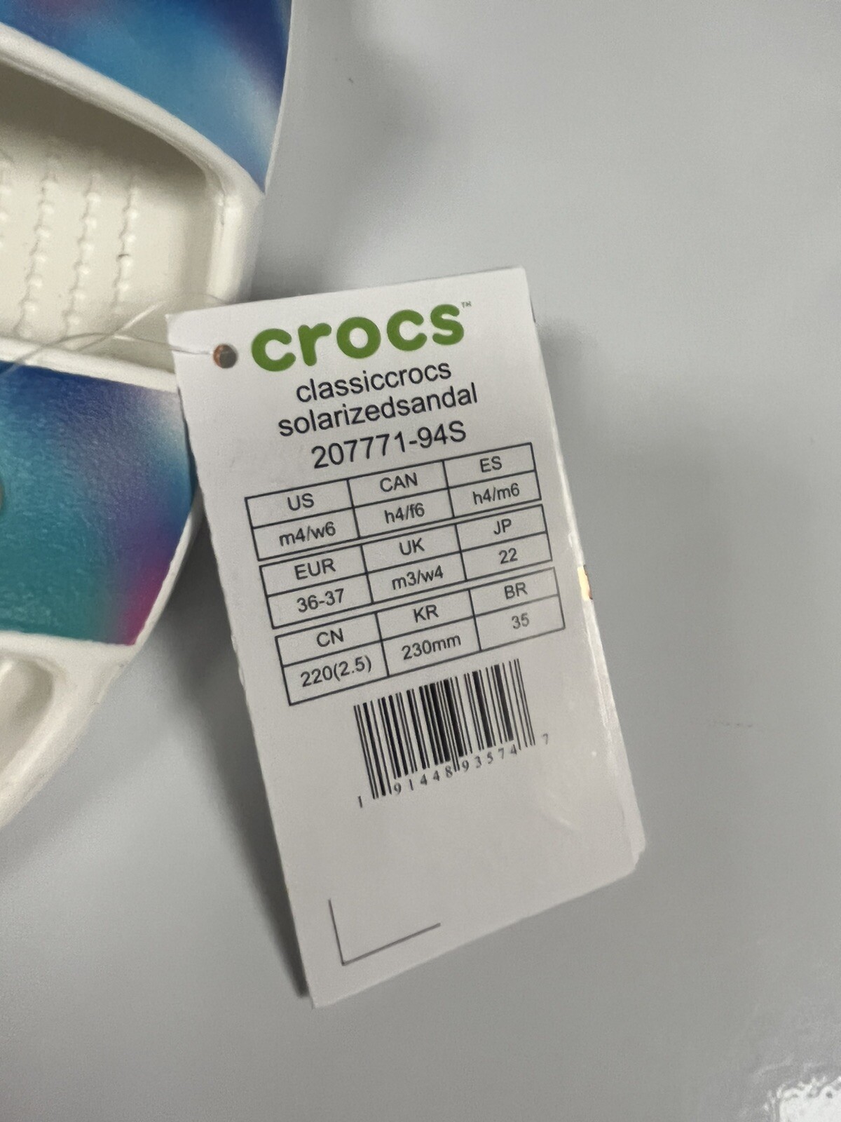 NWT Crocs Classic Solarized Sandal 4 Men’s /6 Women’s 207771-94S Multi/White New