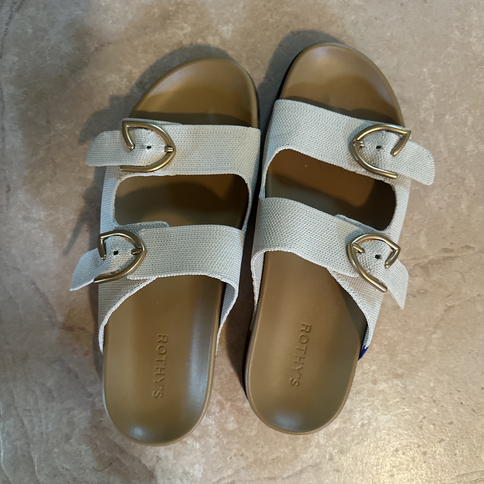 Rothy’s Smart Buckle Slide Sea Salt 9.5 New