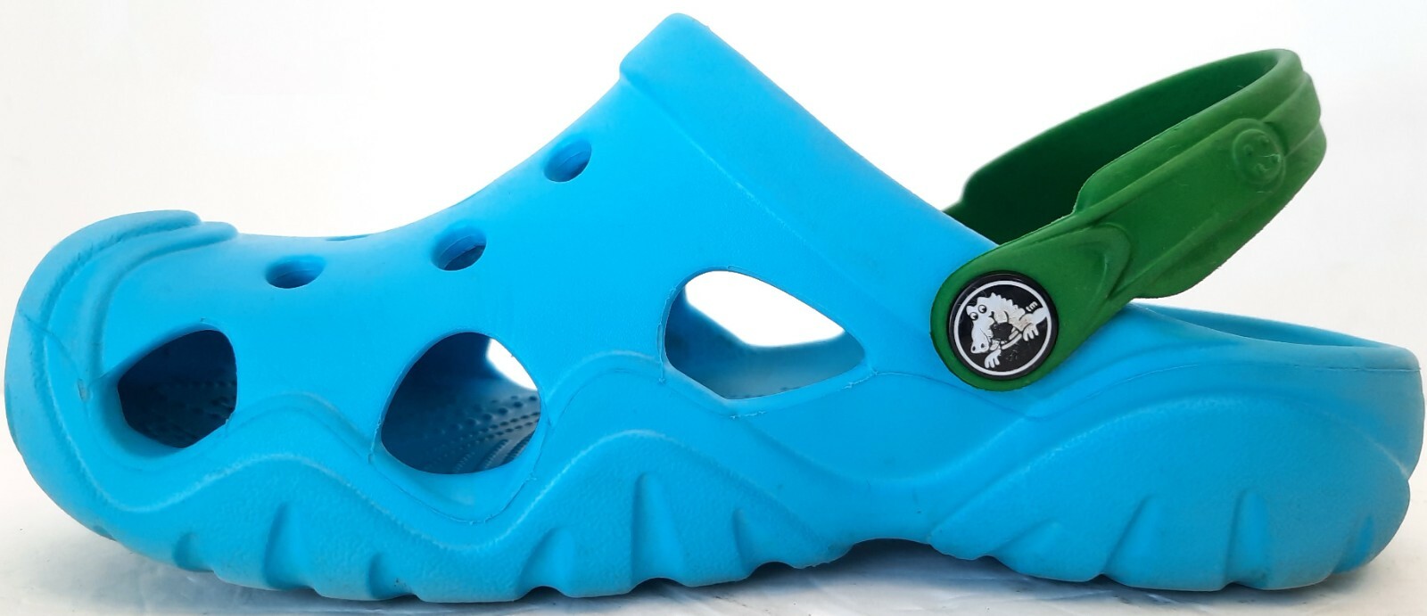 Crocs Iconic Comfort J3 Water Sandals Shoes Aqua Blue Green Strap Junior Size 3