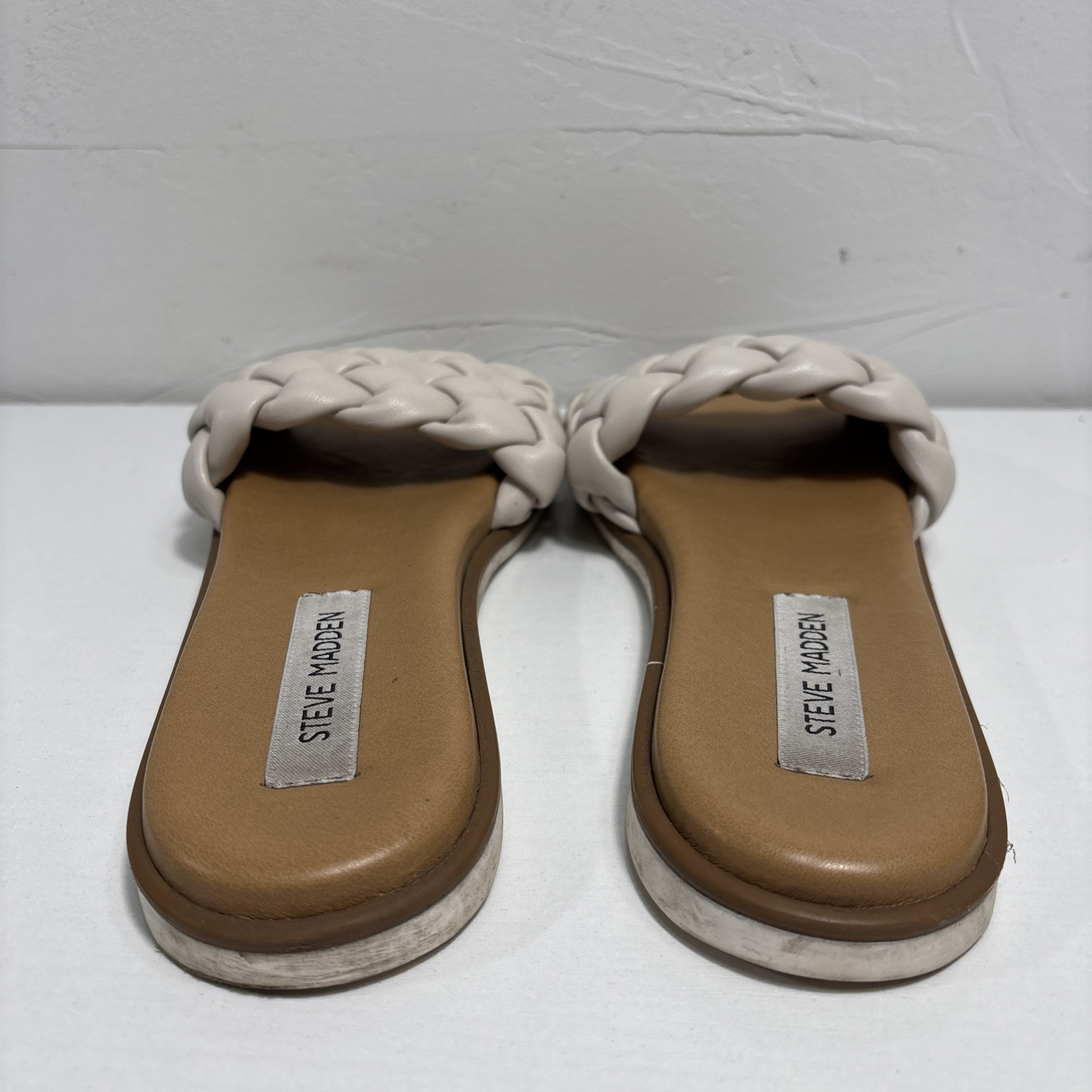 Steve Madden Paislee Women’s Sz 8 Tan/Bone Slip On Sandals