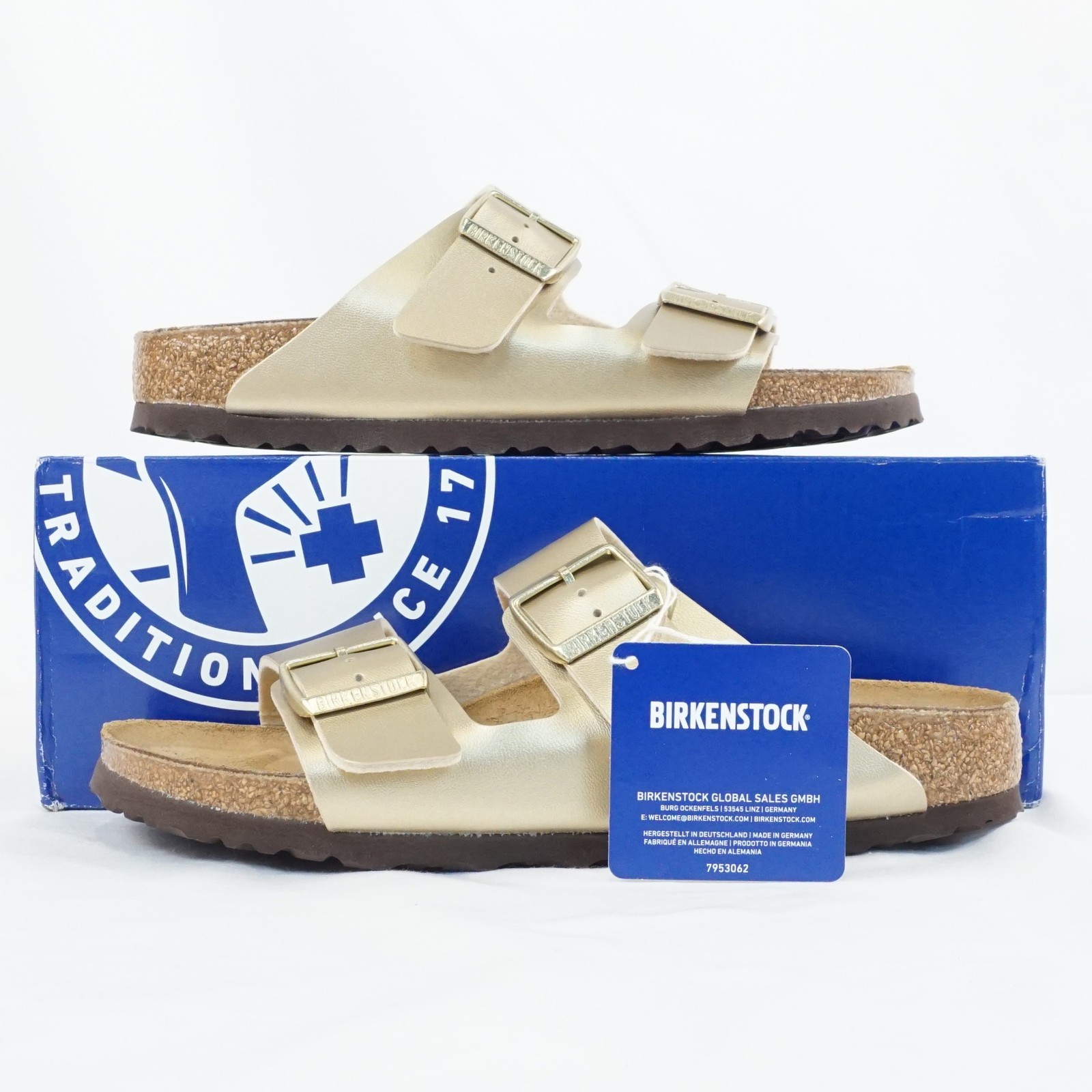 Birkenstock Arizona BS Birko-Flor Slides In Gold Women’s 8 Men’s 6 (1016111)