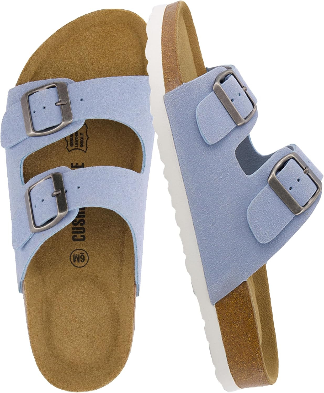 Lane Cork Footbed Womens Sandals Comfortable Double Buckle Slip on Sandals for W