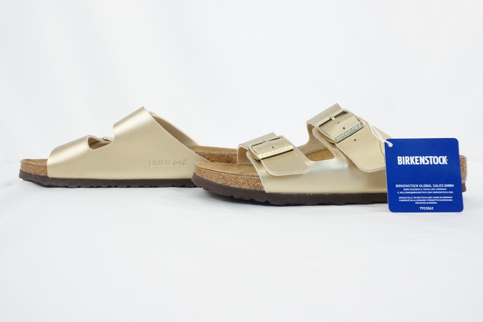 Birkenstock Arizona BS Birko-Flor Slides In Gold Women’s 8 Men’s 6 (1016111)