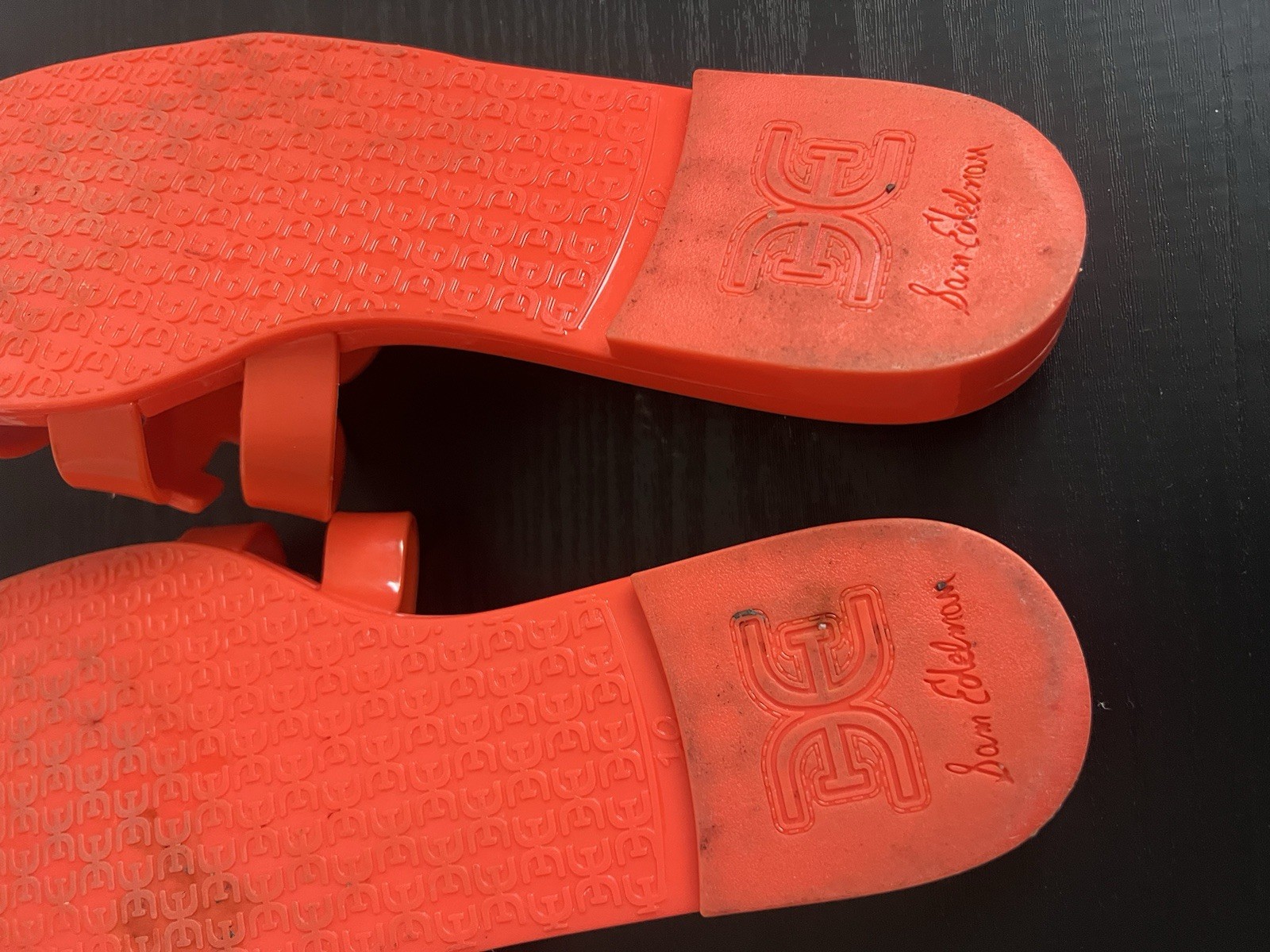 Sam Edelman Bay Jelly Slide Sandal Orange Coral Crush Size 10