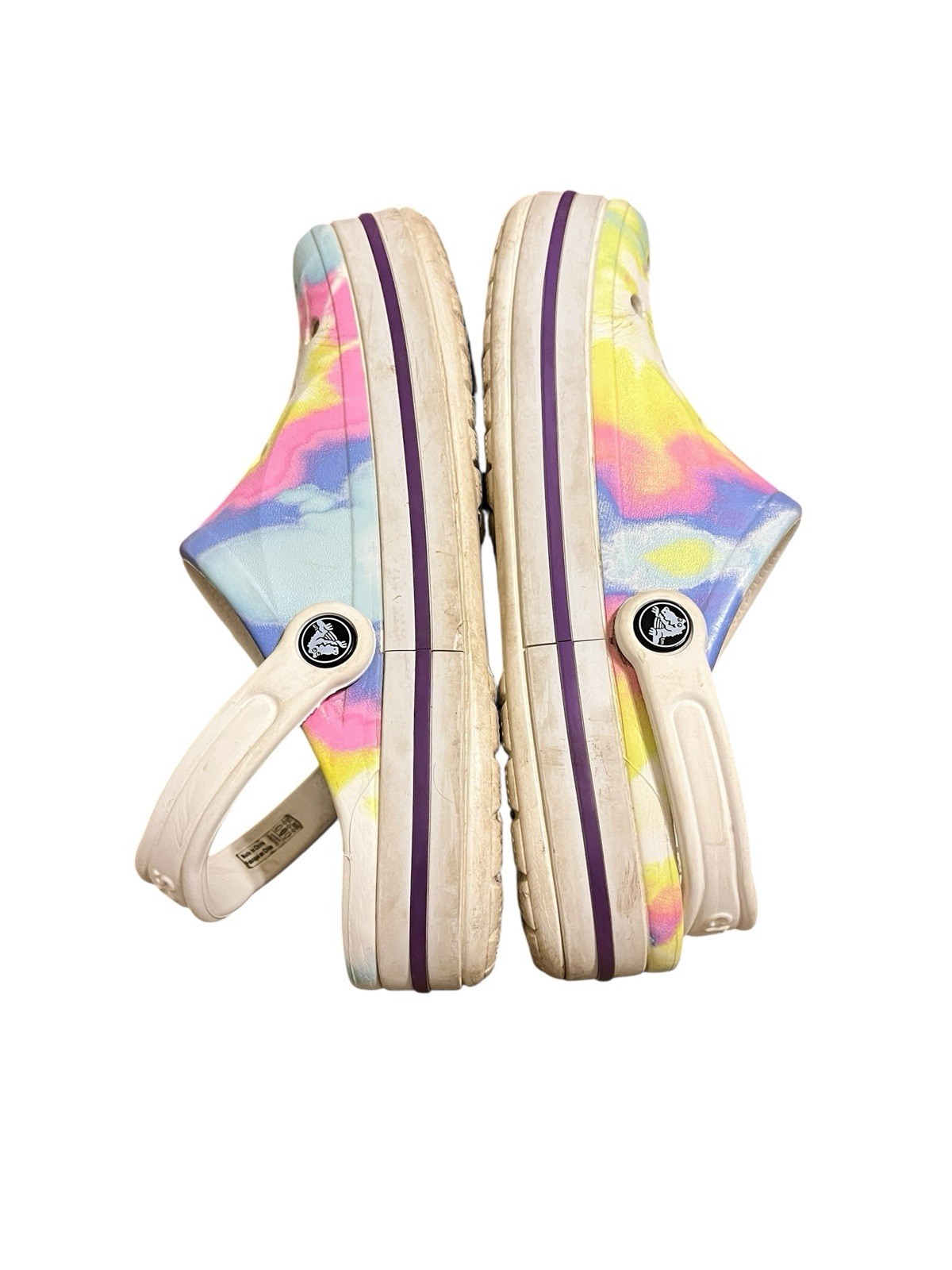 Crocs Tie Dye Rainbow Slip On Clogs Sandals Shoes Women’s Size 8 Men’s Size 6