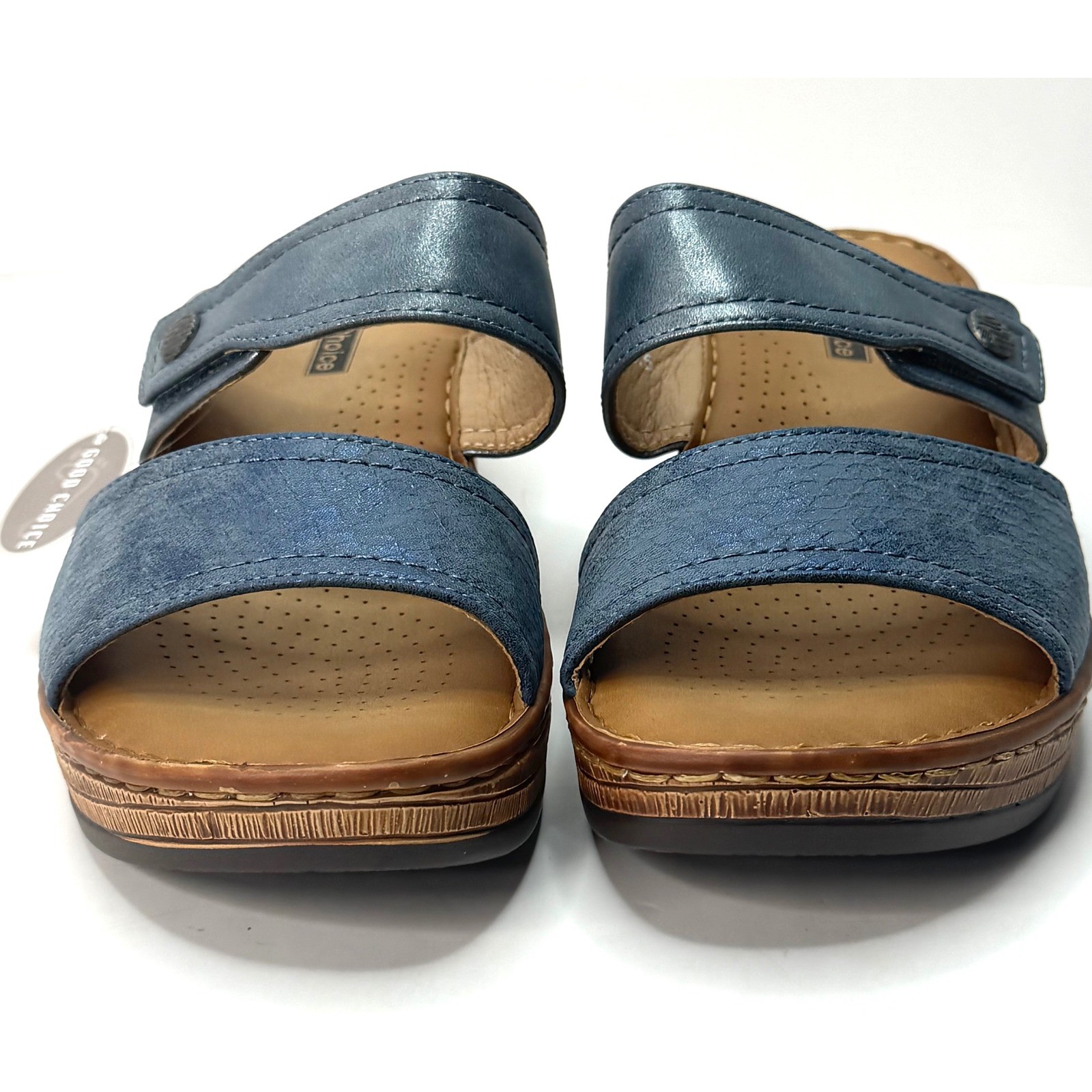 GC (Good Choice) Shoes Women’s Meli Slip-On Wedge Sandals Blue Size 6.5 NWT/BOX