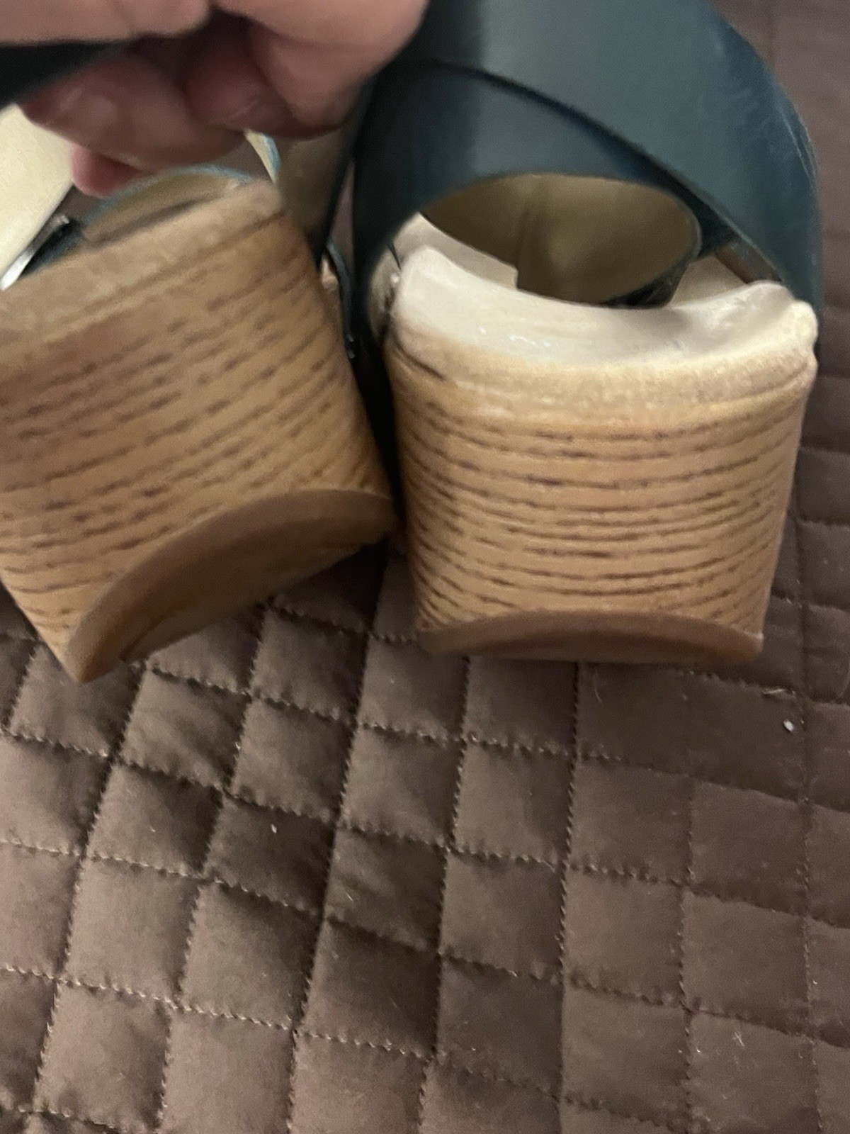 Dansko Lou Women’s 36/6.5 Wedge Sandals Ankle Strap Teal Green Leather NWOB