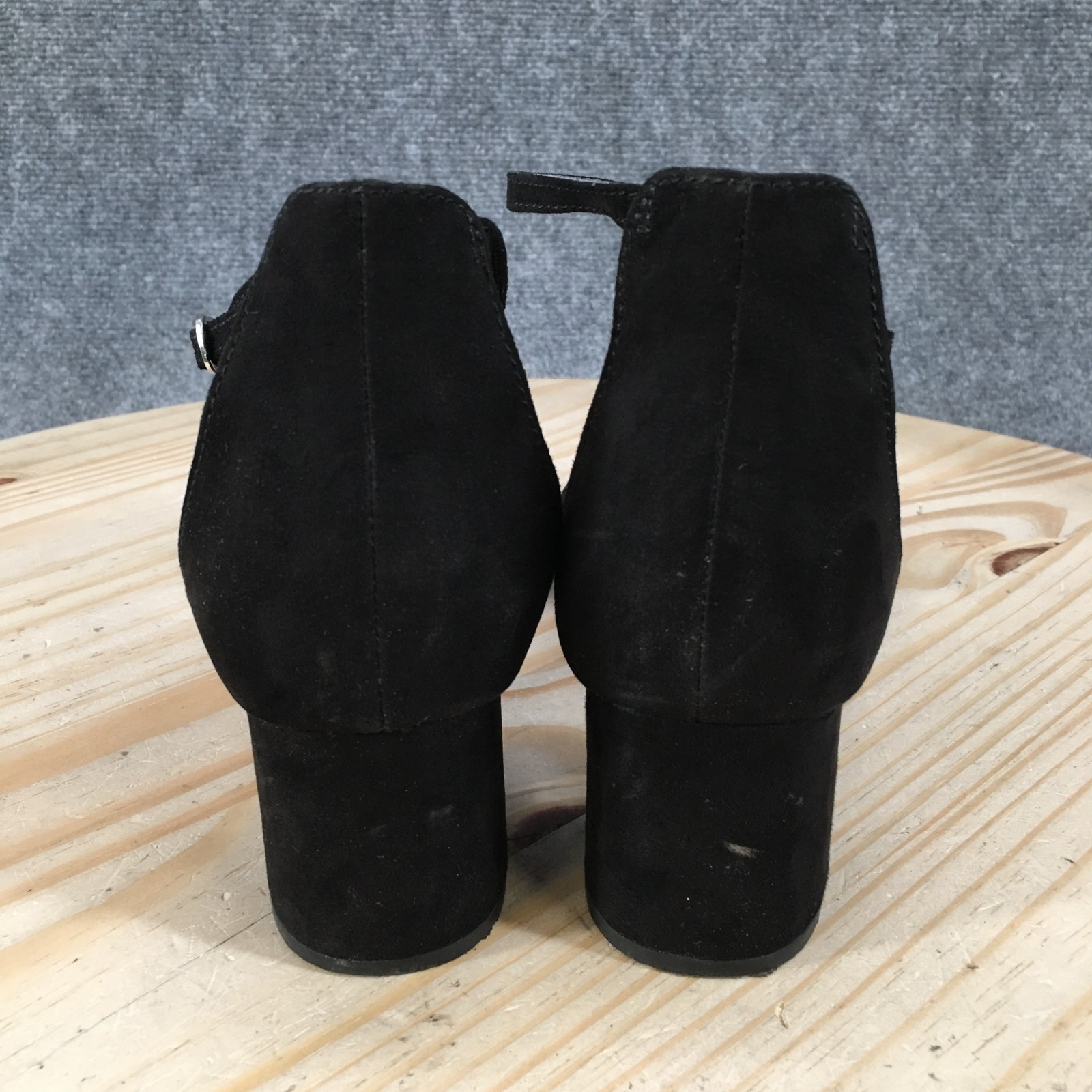 Madden NYC Sandals Womens 8 Open Toe Block Heels Ankle Strappy Black Fabric