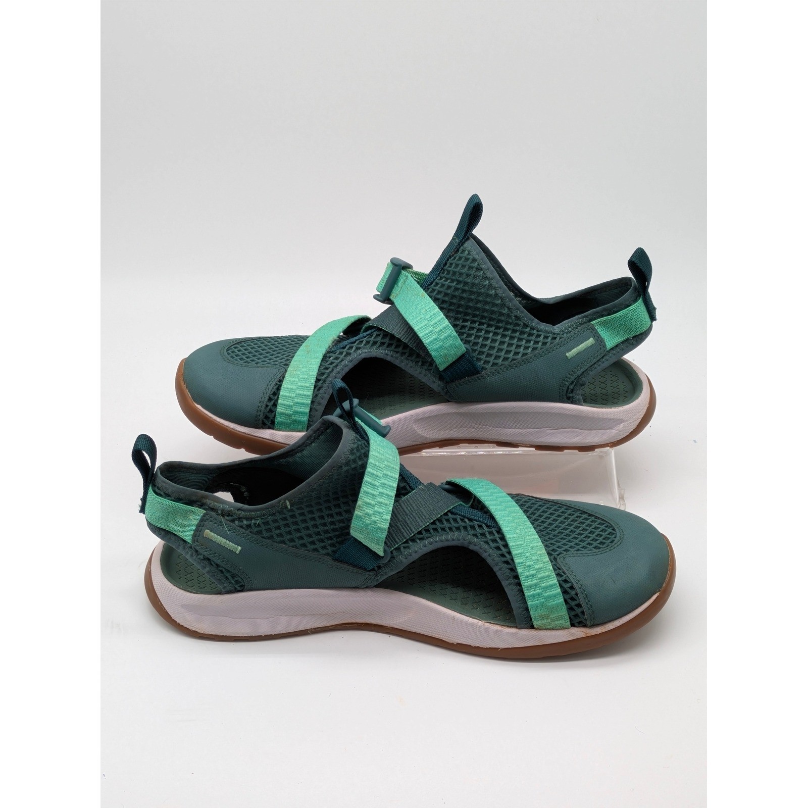 Chaco Hybrid Water Shoes Teal Green Closed Toe Sandals Women’s Approx 11 Mesh