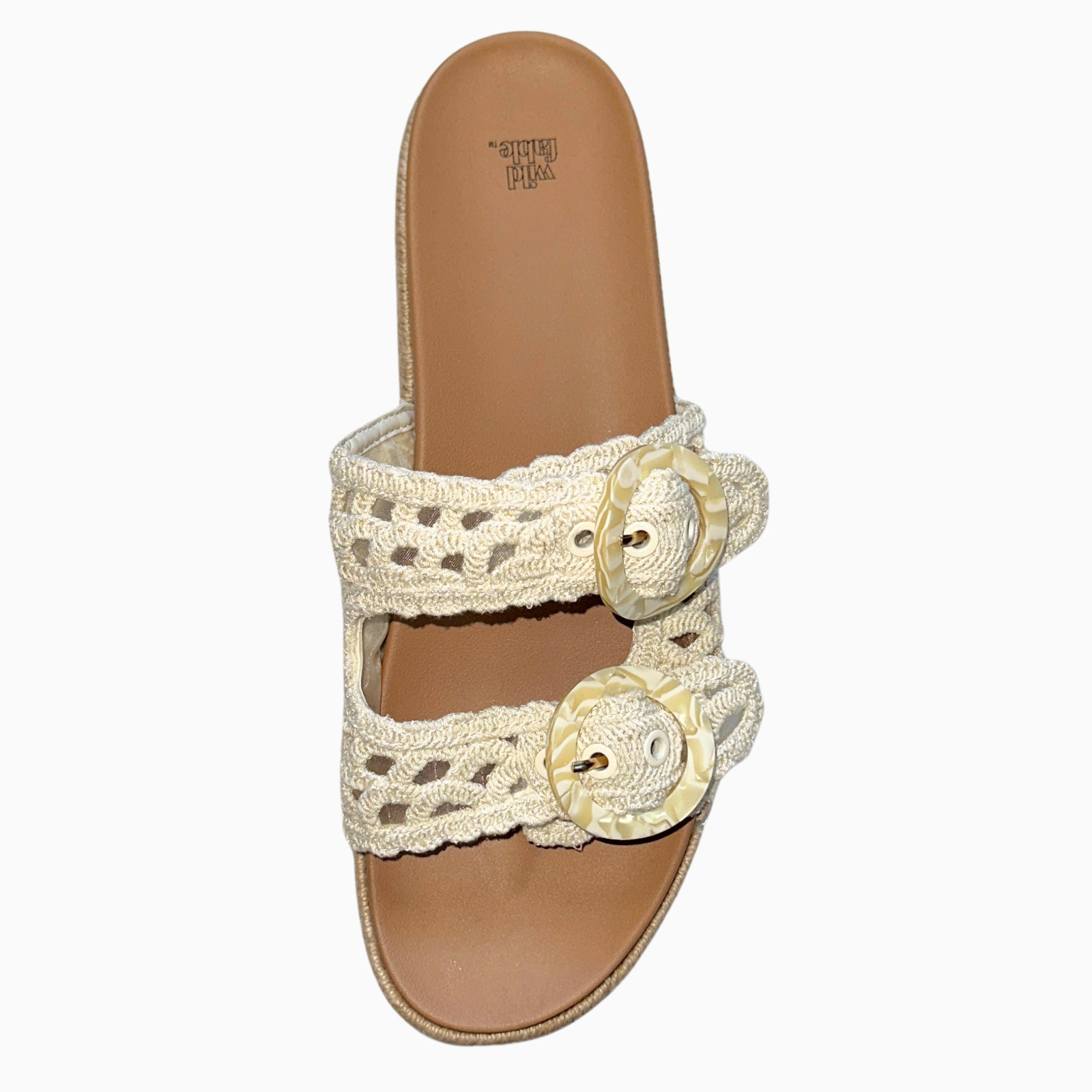 Wild Fable Crochet Rope Wrapped Platform Sandal Marbled Buckle NWT 12
