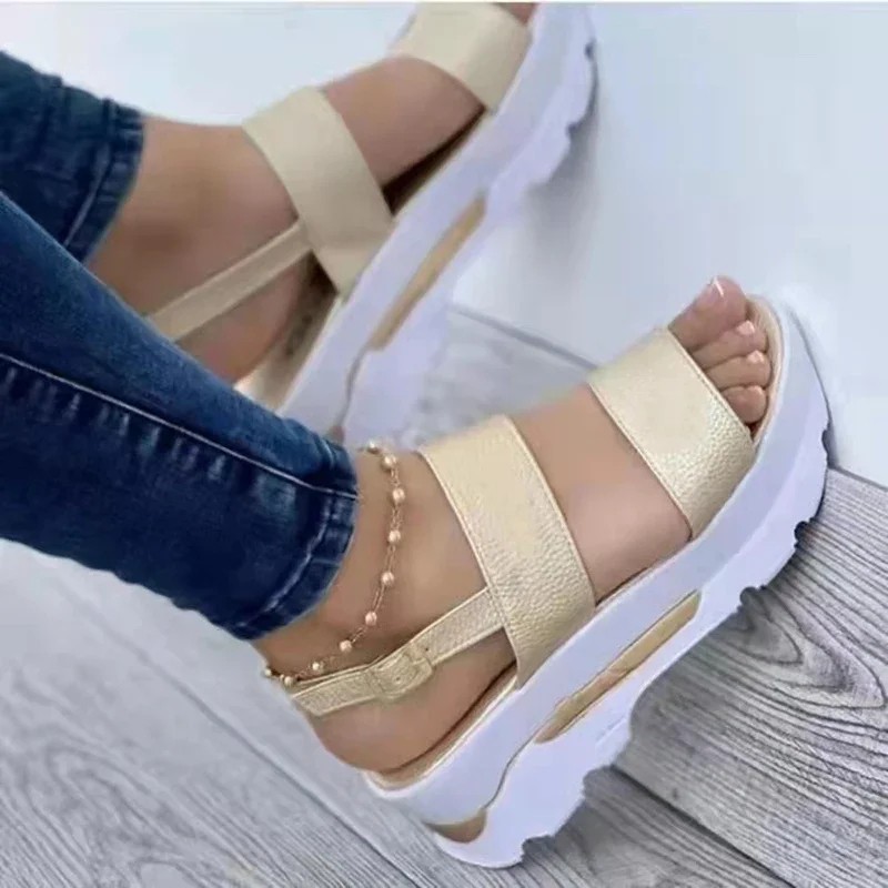 Women’S Wedge Sandals Low Platform Summer Comfortable Fashion Heel Shoes