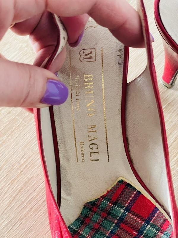 women bruno magli heels red leather 35