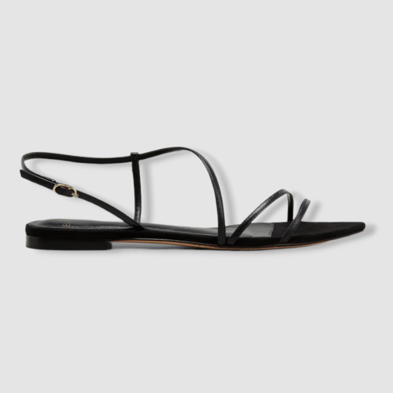 $625 Alexandre Birman Women’s Black Alana Flat Point-Toe Sandal Shoes Size 36.5