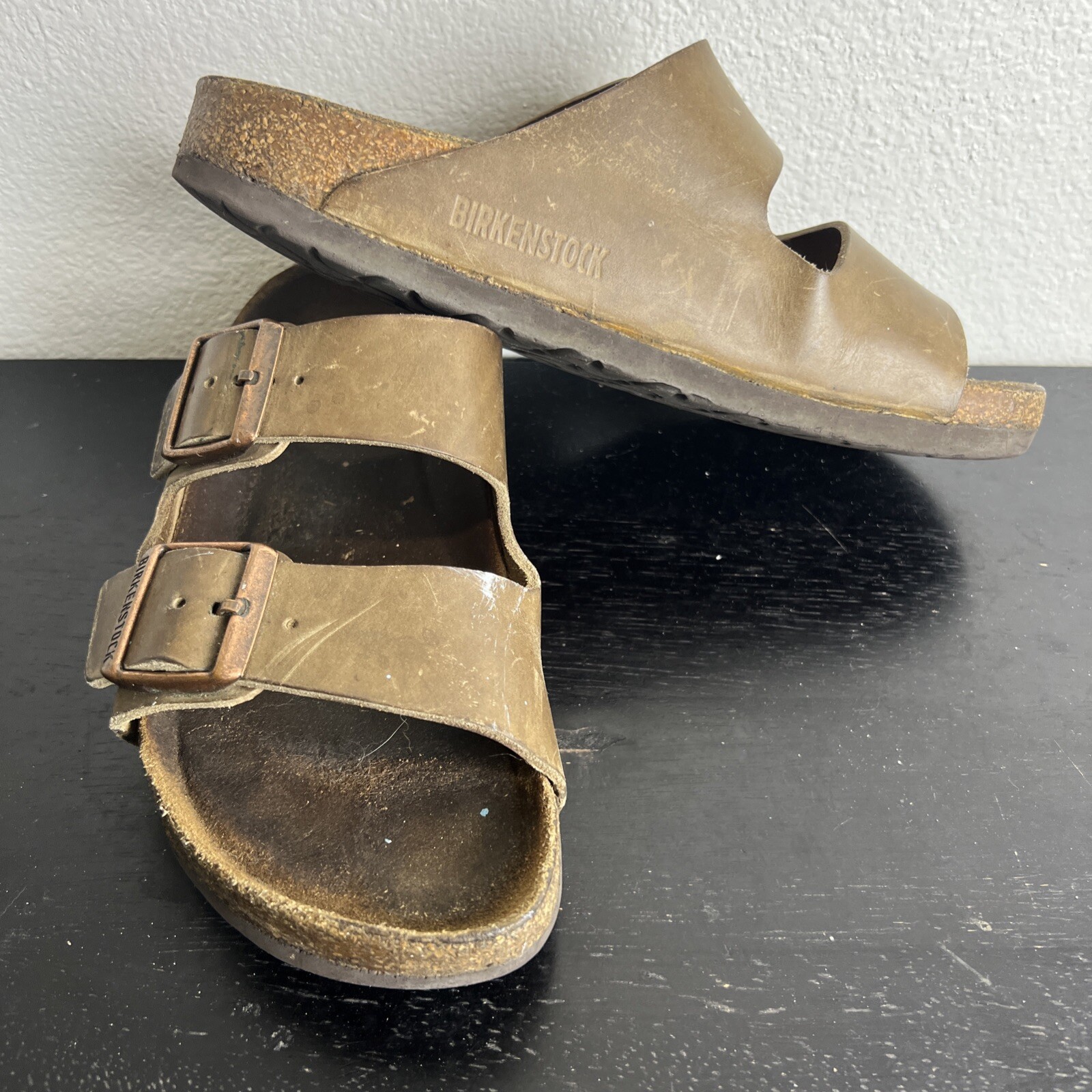 Birkenstock Women’s Size UNKNOWN 2 Strap Size Was Worn Off Dim 10 1/2” SEE DESC.