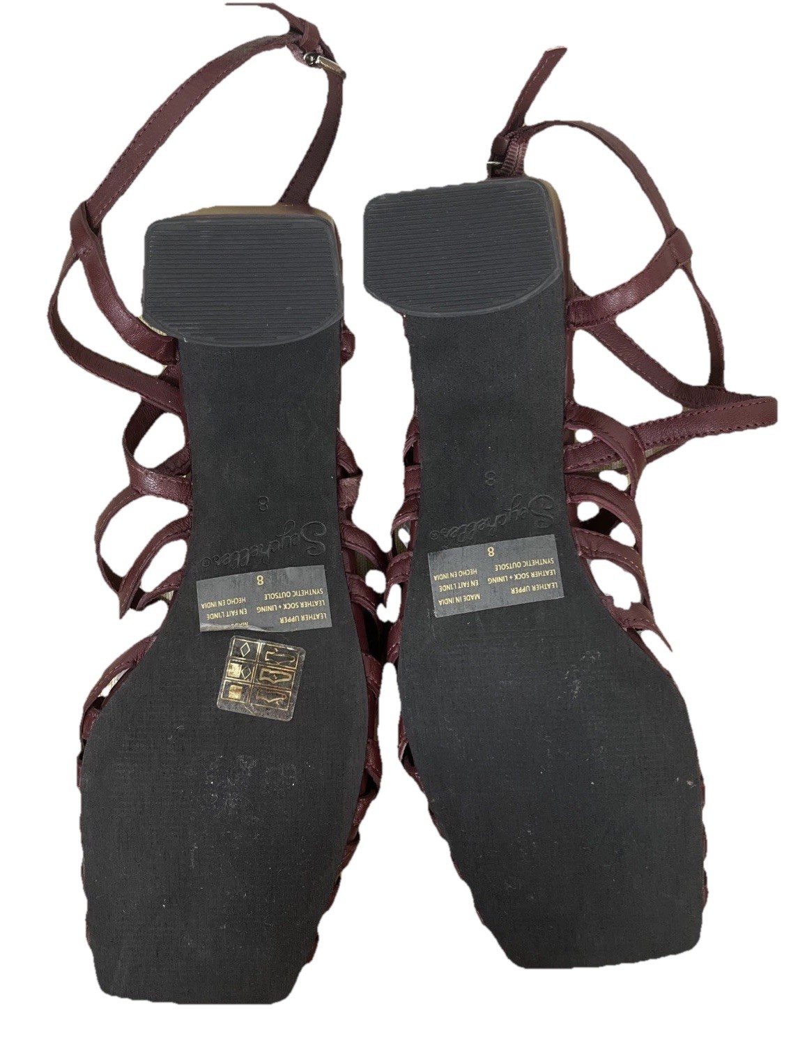 Seychelles Charter Womens 8 Burgundy Sandals Heels Strappy Crisscross Ankle