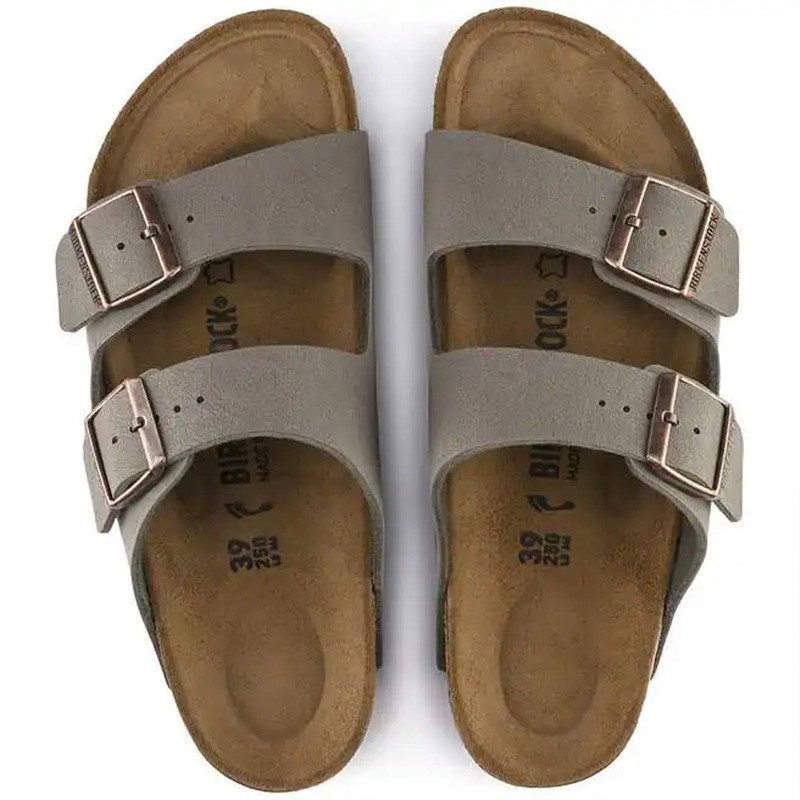 Birkenstock Arizona Birkibuc Leather Stone Soft Footbed Unisex Sandals Size37-45