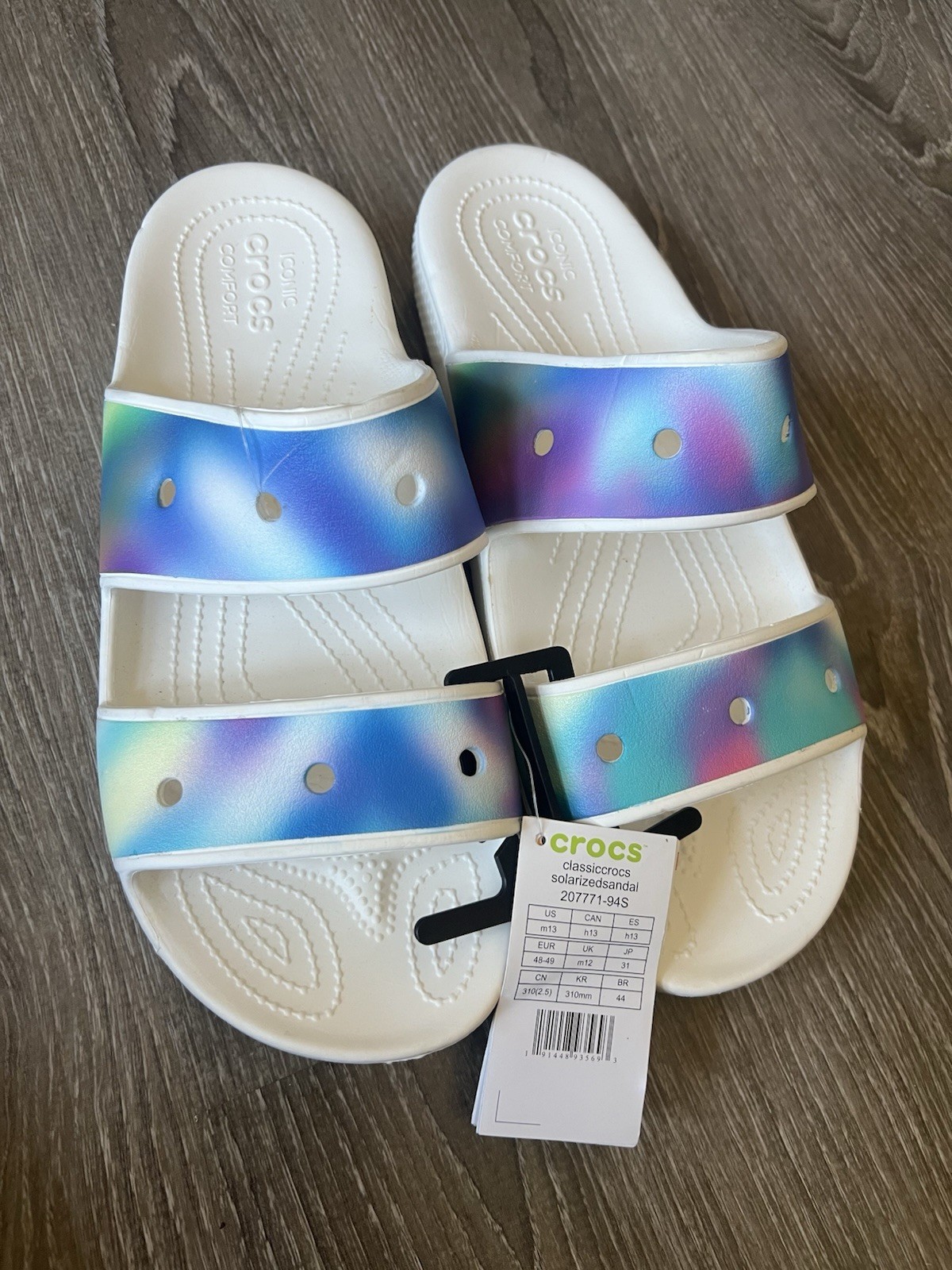 CROCS CLASSIC SOLARIZED 2-STRAP SANDAL, MEN US SIZE 13 207771-94S