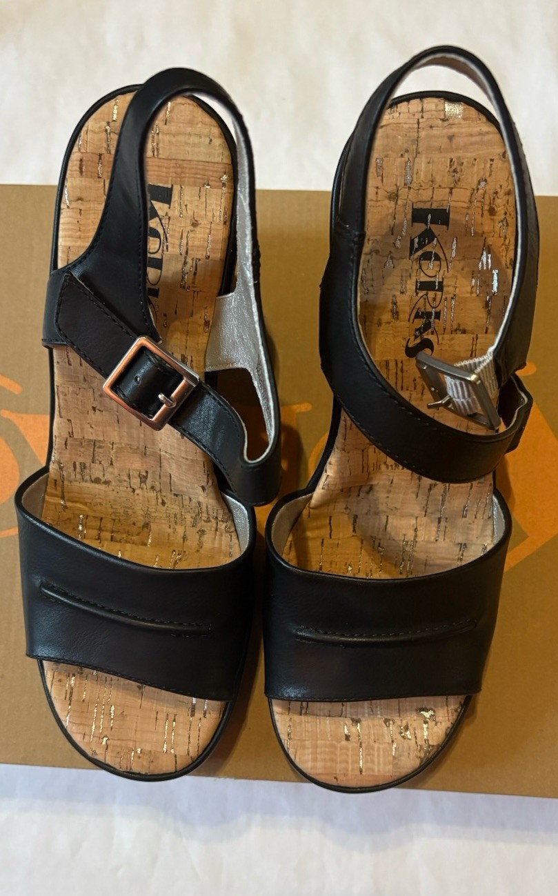Korks Bardot 8M Cork Wedge Sandals New