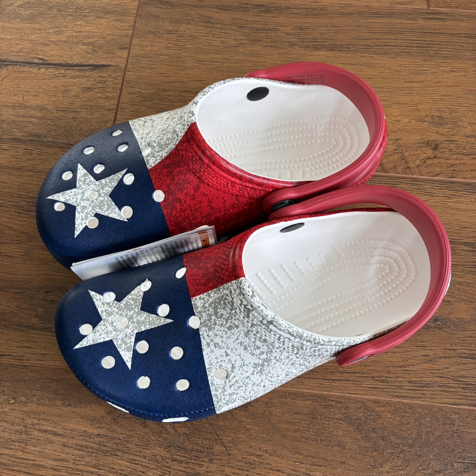 Crocs Classic Texas Flag Clog Men 4 Women 6 Red White Blue Lone Star Patriotic