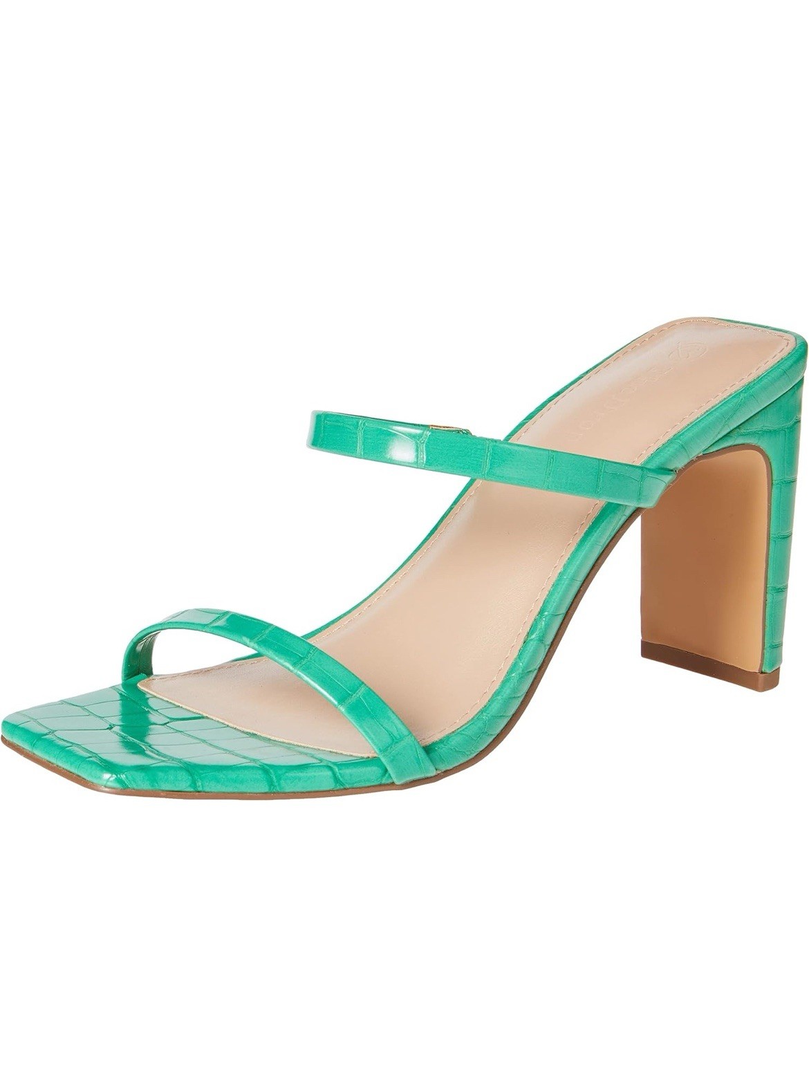 The Drop Women’s Avery Square Toe Two Strap High Heeled Sandal