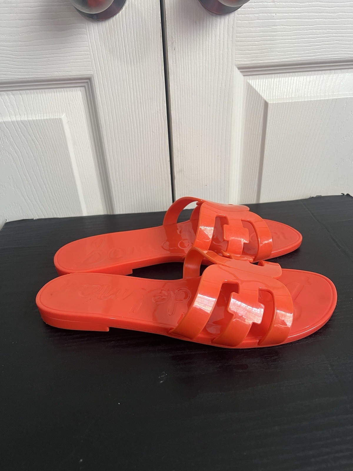 Sam Edelman Bay Jelly Slide Sandal Orange Coral Crush Size 10