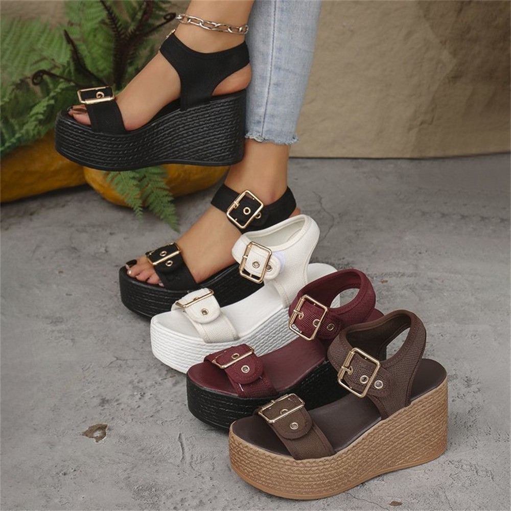 Women’s Platform Espadrilles High Heel Wedge Sandals Ankle Strap Summer Shoes